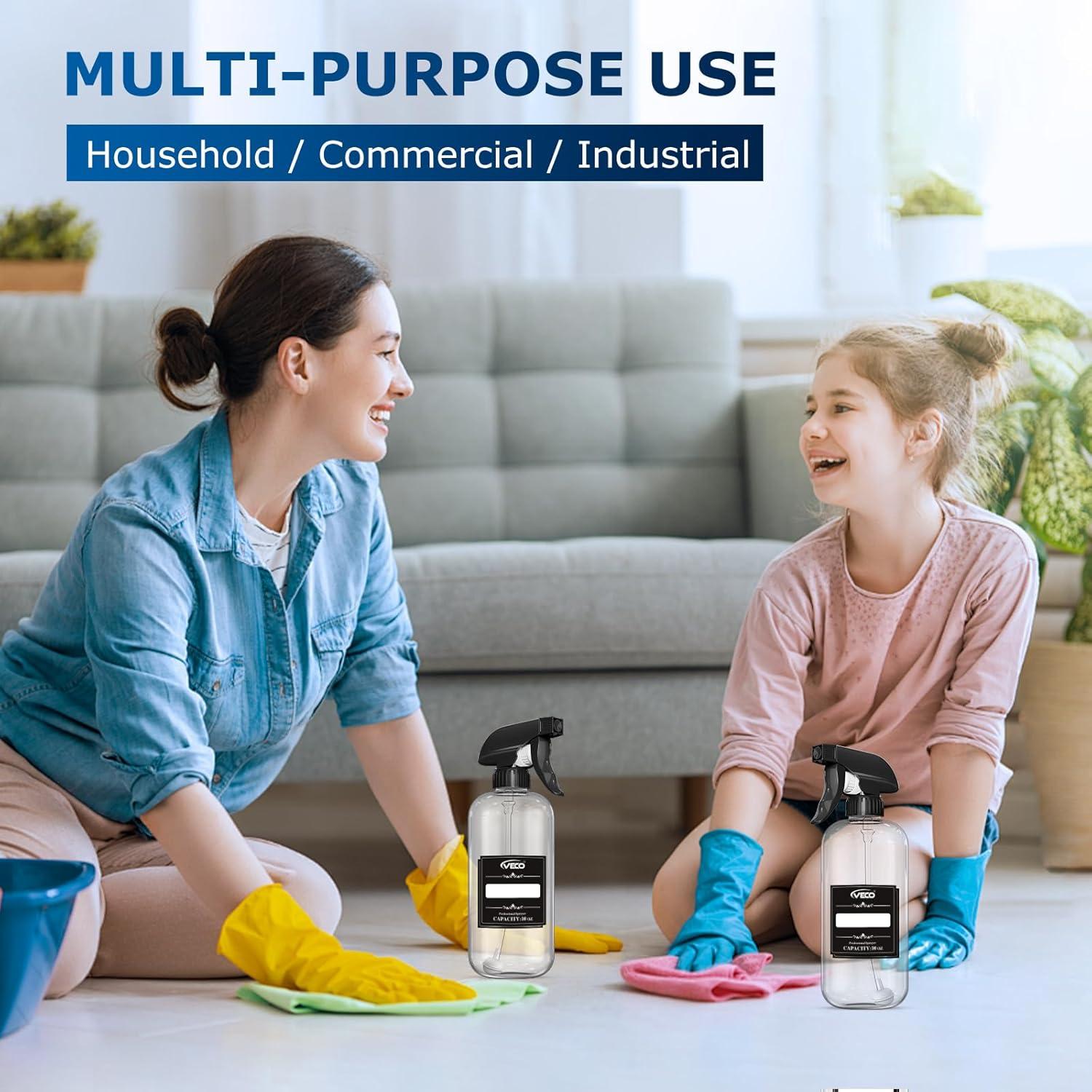 Botella de Spray Veco 10oz 2 Paquete con Boquilla Ajustable