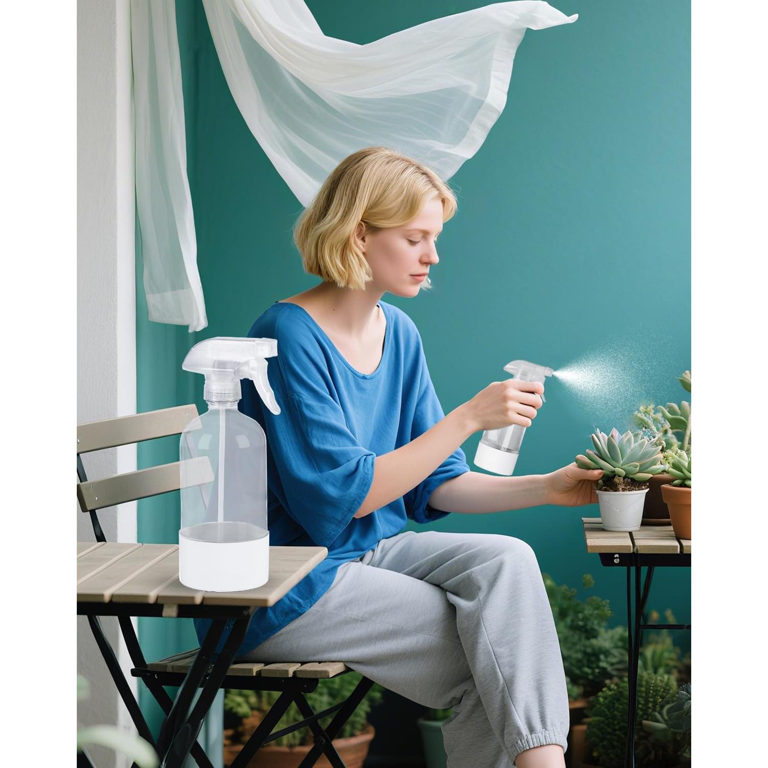 Paquete de 2 Botellas Spray de Vidrio 473 ml TERESRY Blancas