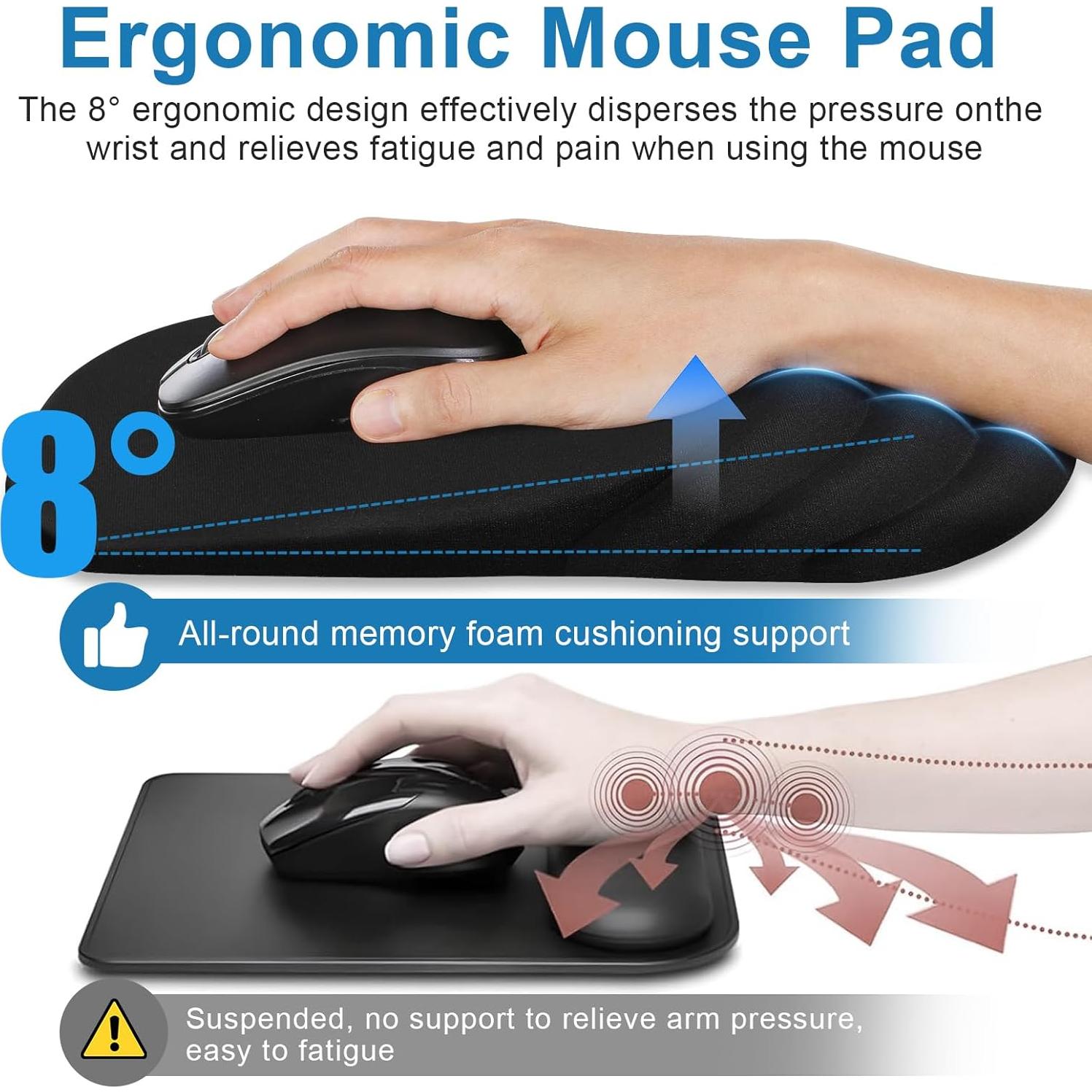 Alfombrilla de Ratón Ergonómica Jamboa con Reposamuñecas de Espuma