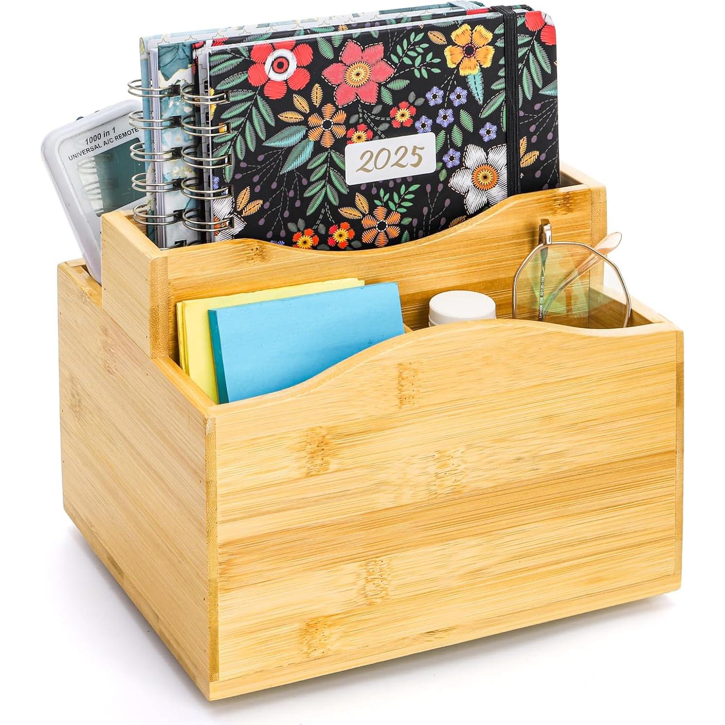 Soporte Giratorio de Bambú DEAYOU para Control Remoto 5 Compartimentos