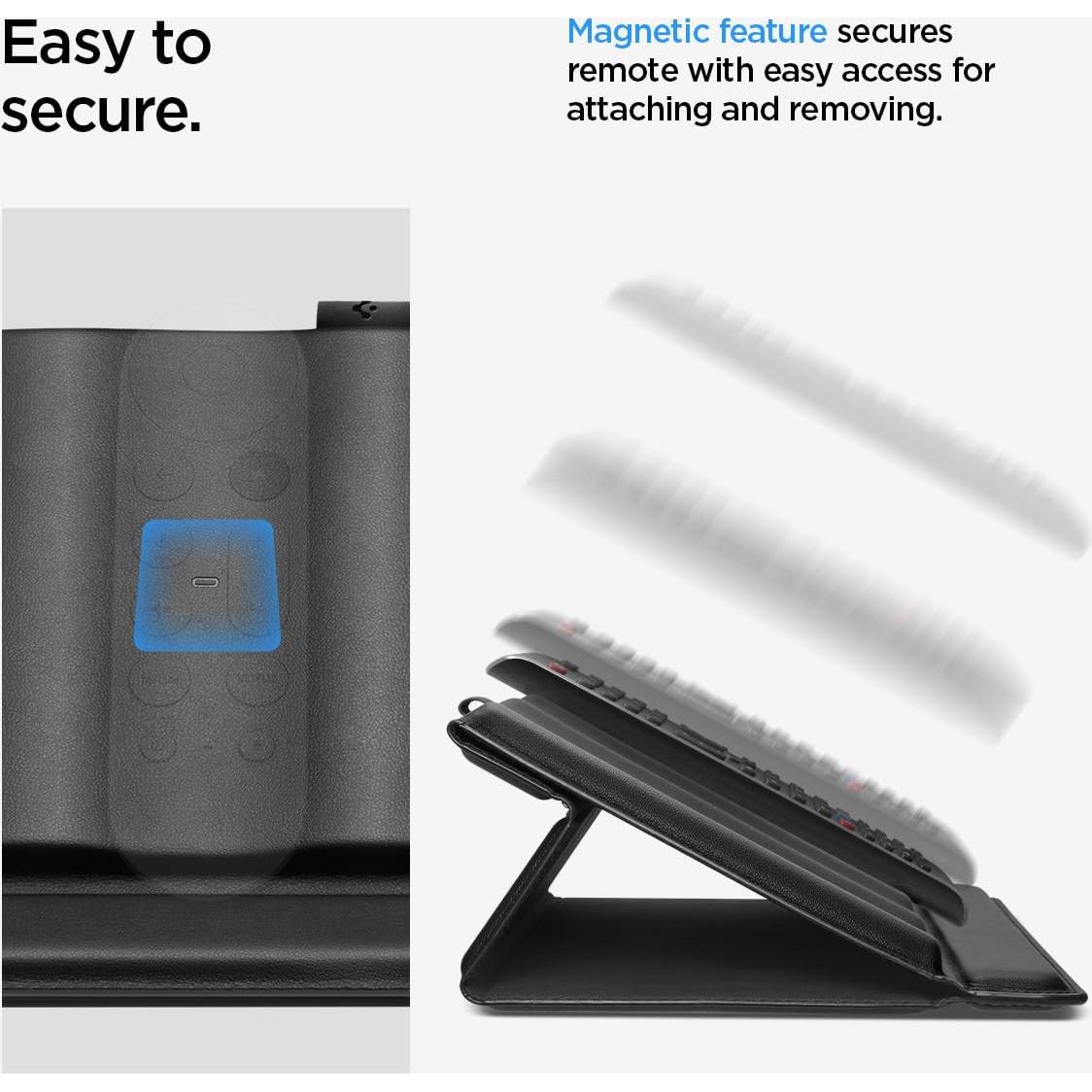 Soporte Organizador de Control Remoto Spigen Magnético PU Negro