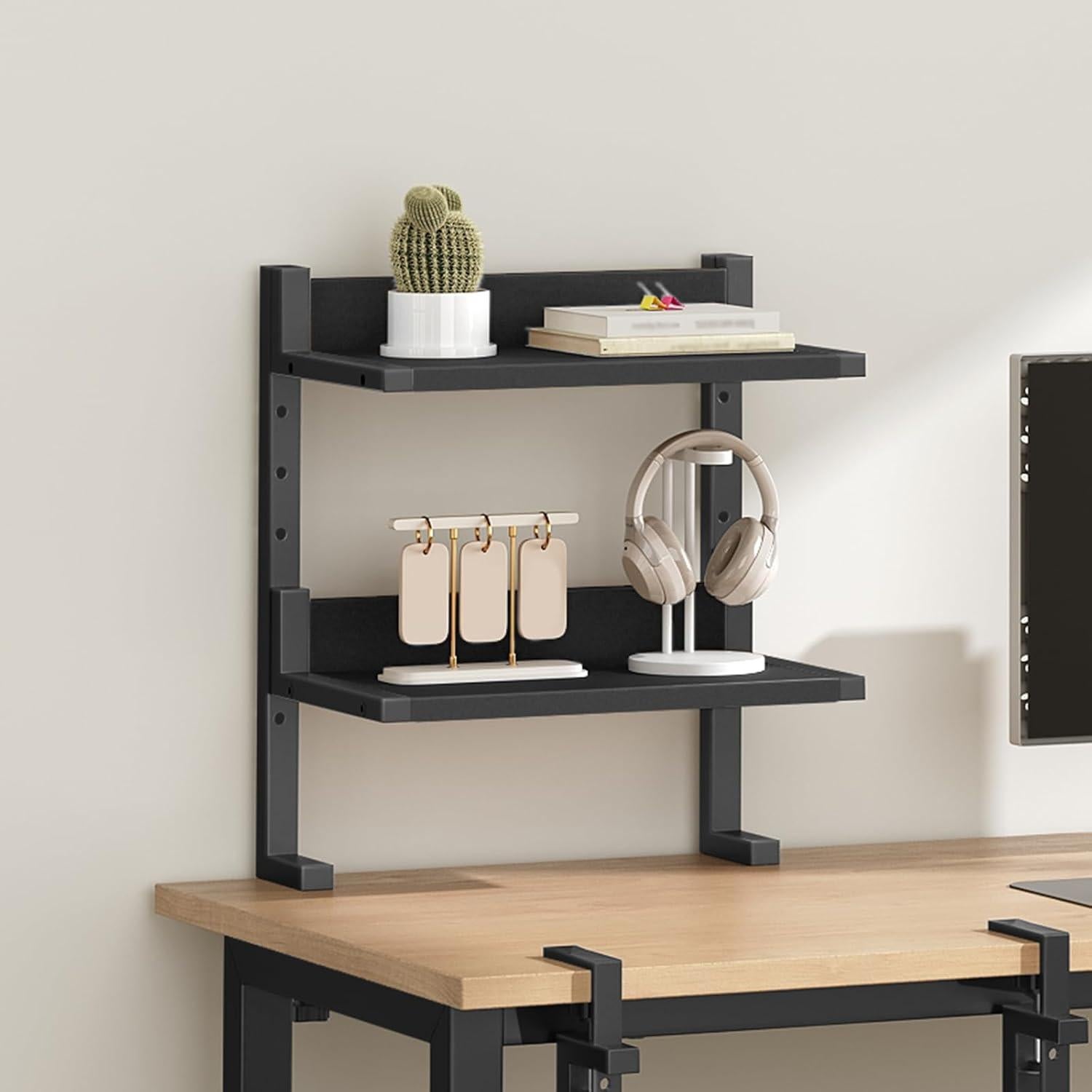 Estante de Escritorio HOOBRO BK32SJ01 Negro 2 Niveles Ajustable