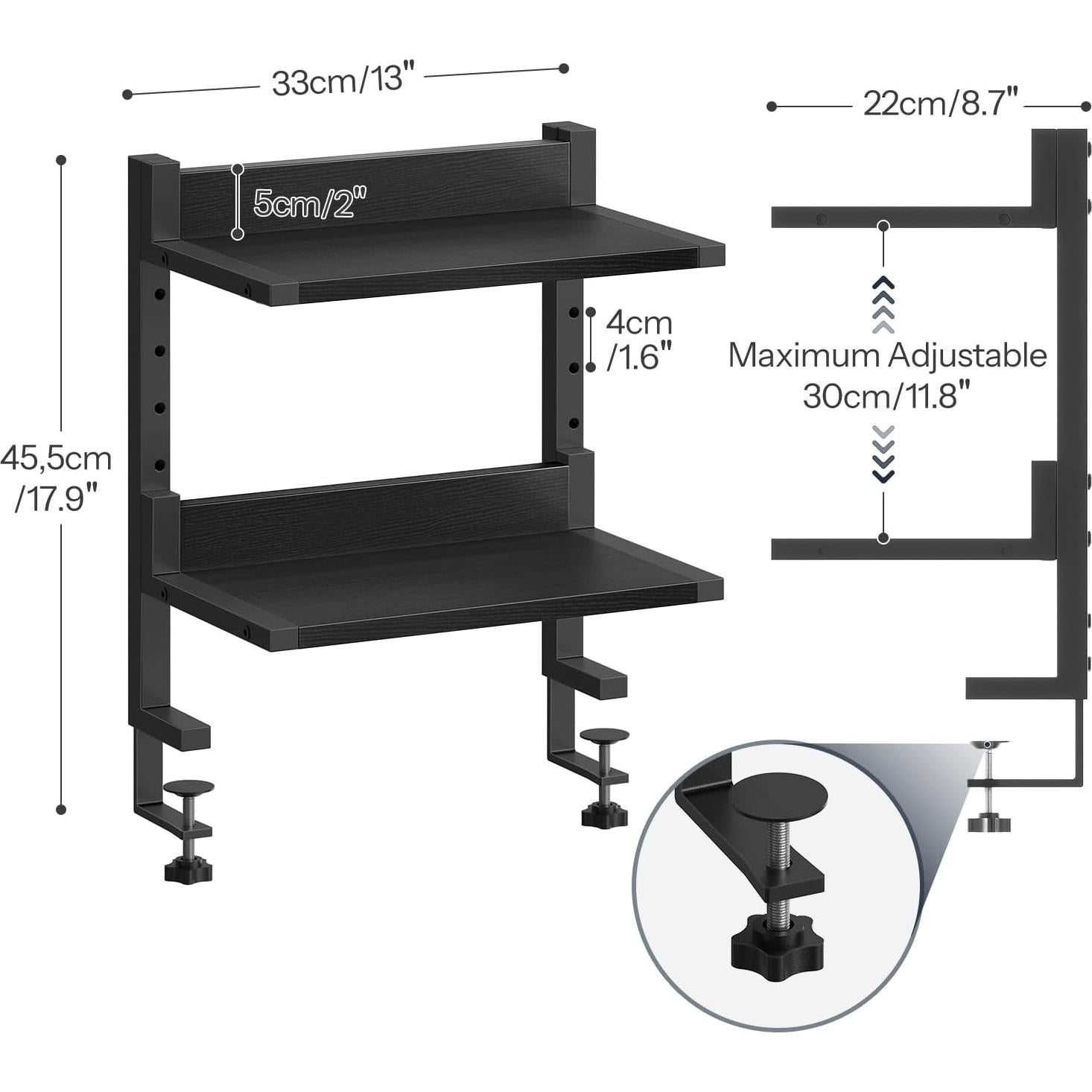 Estante de Escritorio HOOBRO BK32SJ01 Negro 2 Niveles Ajustable