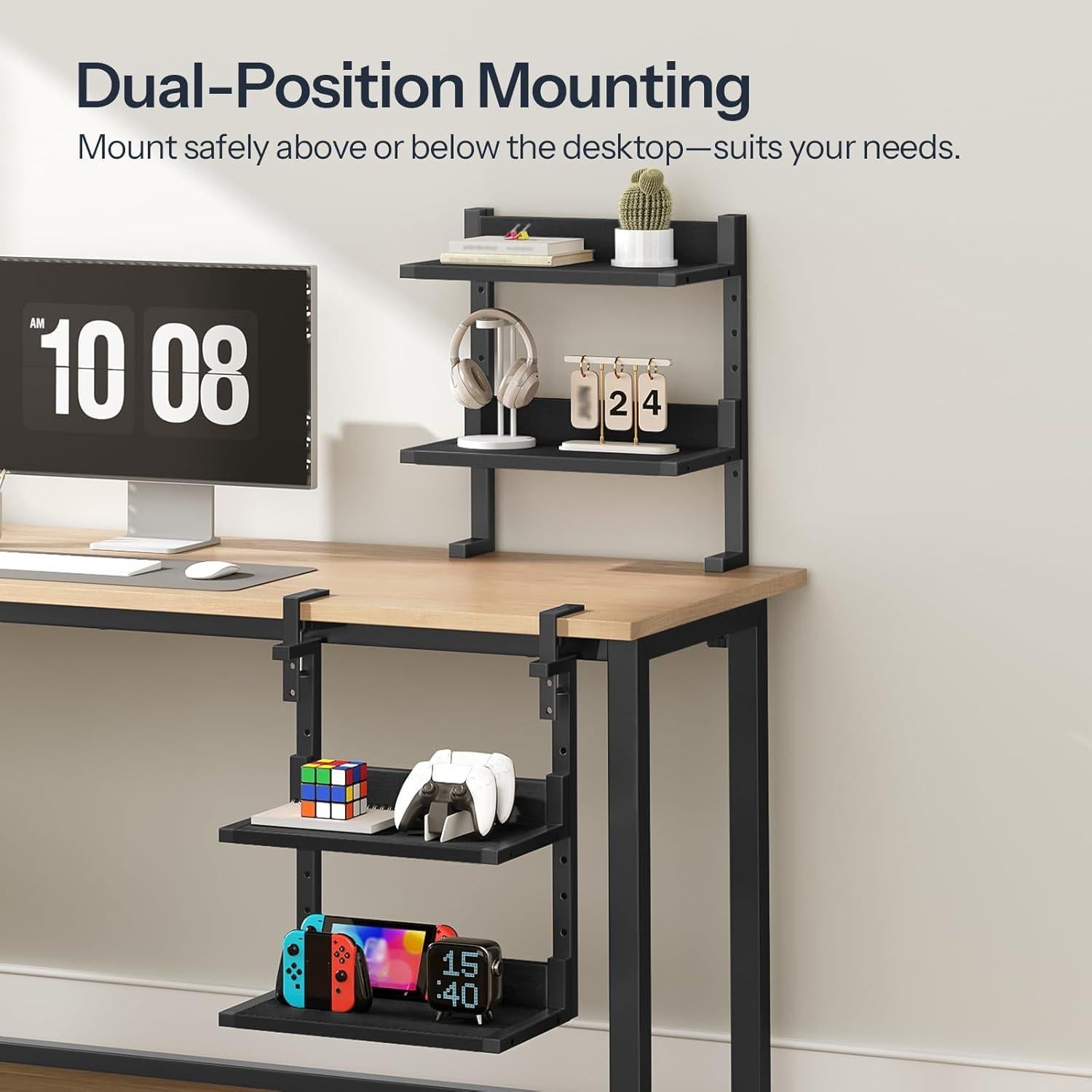 Estante de Escritorio HOOBRO BK32SJ01 Negro 2 Niveles Ajustable