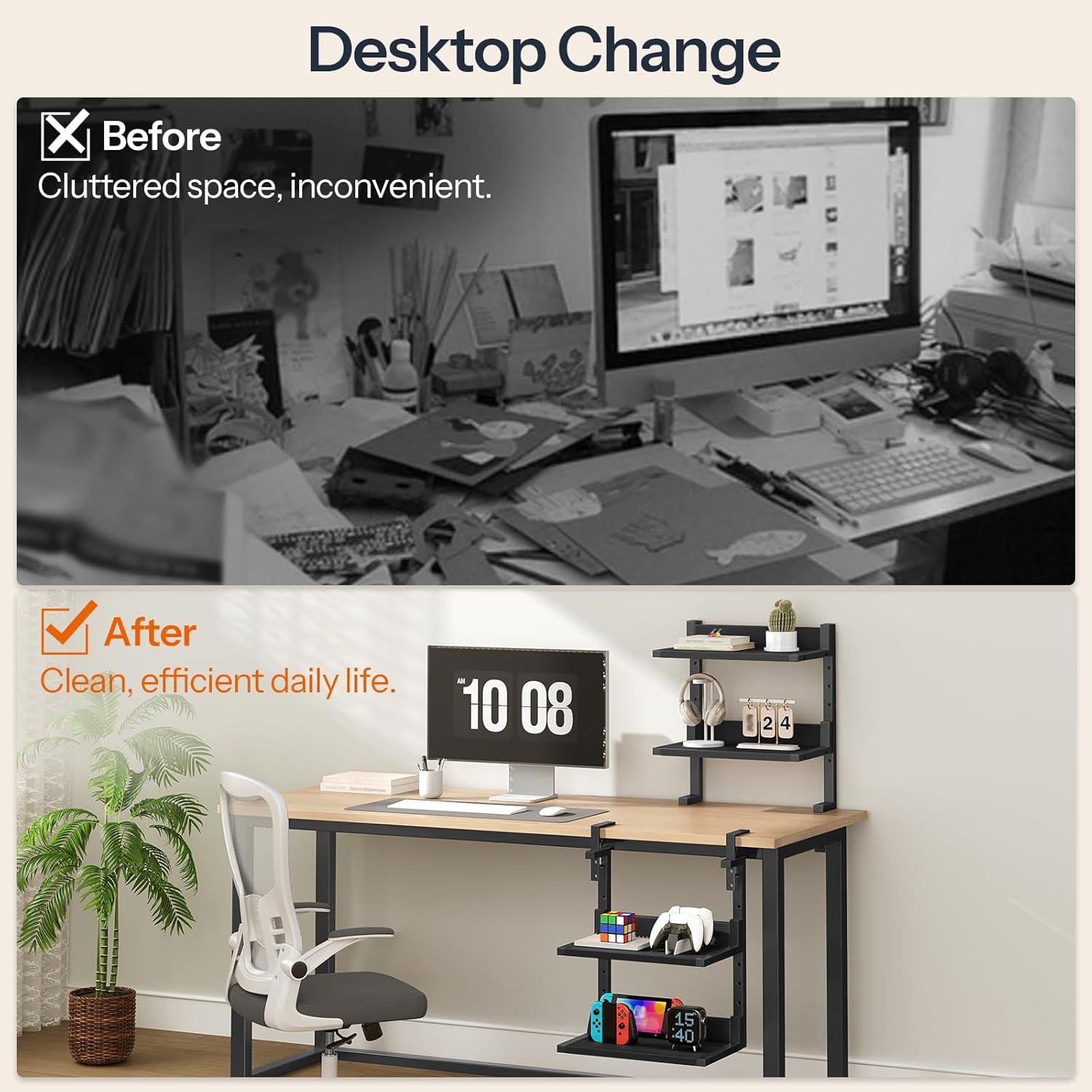 Estante de Escritorio HOOBRO BK32SJ01 Negro 2 Niveles Ajustable