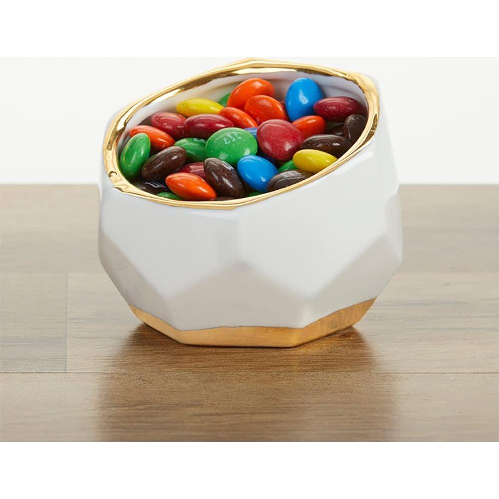 Macetas Cerámicas Geométricas Kate Aspen - Juego de 3 Blancas