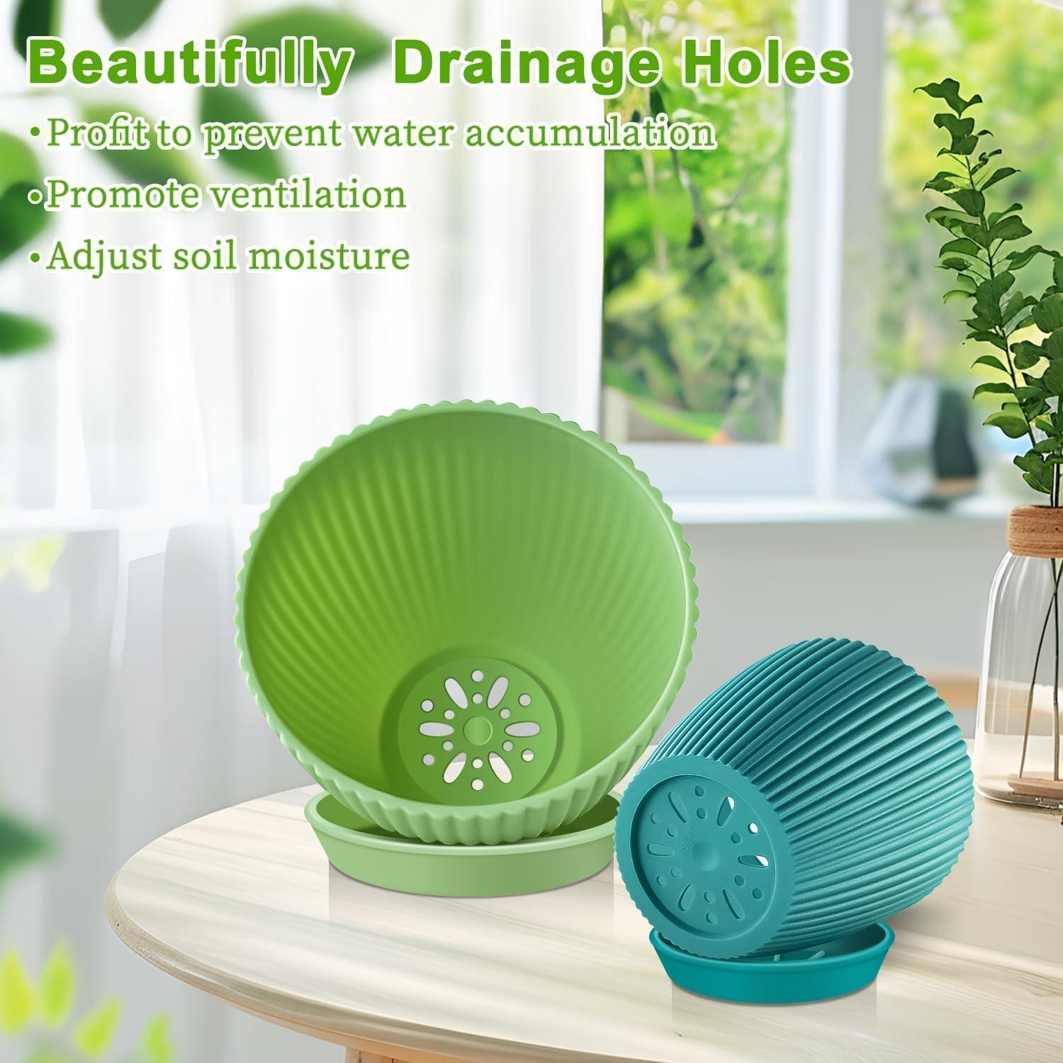 Juego de 3 Macetas Pequeñas SupKing con Drenaje 12.7-10.2-8.9 cm