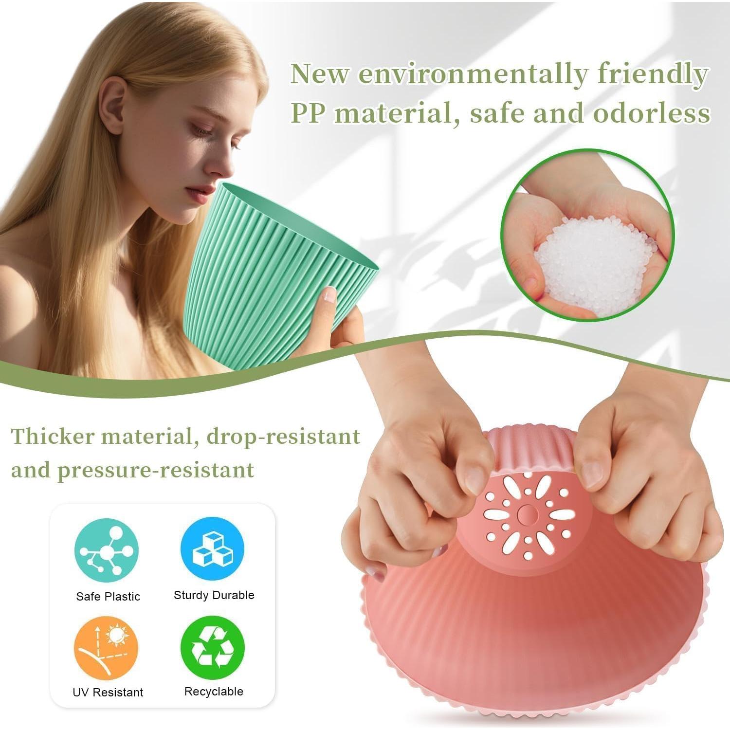 Juego de 3 Macetas Pequeñas SupKing con Drenaje 12.7-10.2-8.9 cm