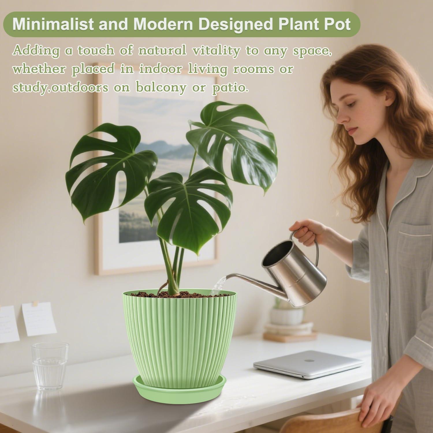 Juego de 3 Macetas Pequeñas SupKing con Drenaje 12.7-10.2-8.9 cm