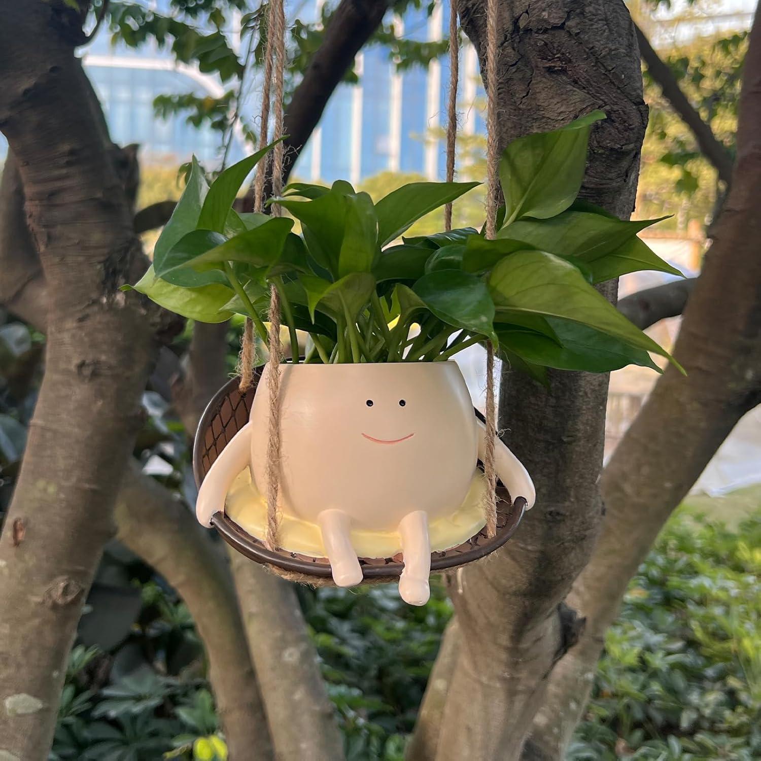 Maceta Colgante NINIPAPA Silla de Columpio Resina 7.6cm