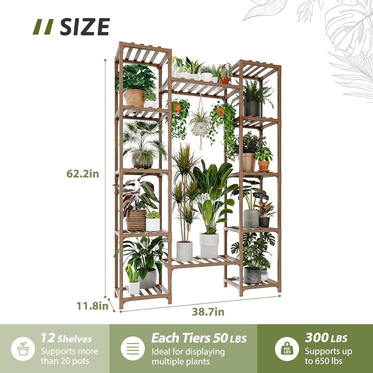 Soporte de Plantas GENTINGBRO 158 cm para 12 Macetas Interior/Exterior