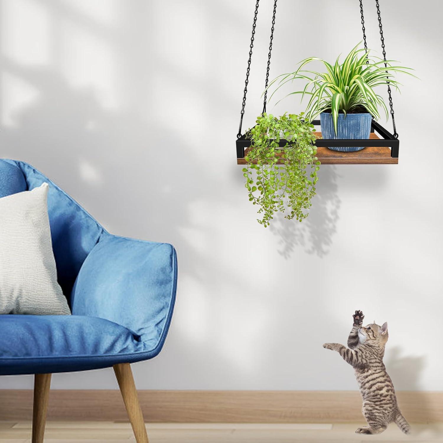 Soporte de Plantas Colgante Lilybud 40.6 cm MDF Metal Amarillo