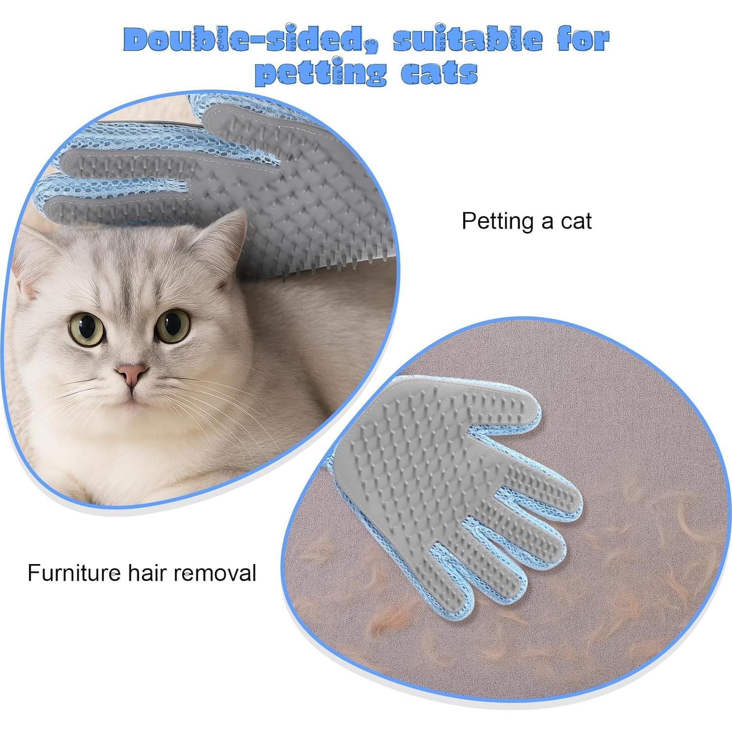 Guante de Aseo 2 en 1 Gjinxi para Gatos y Perros Azul