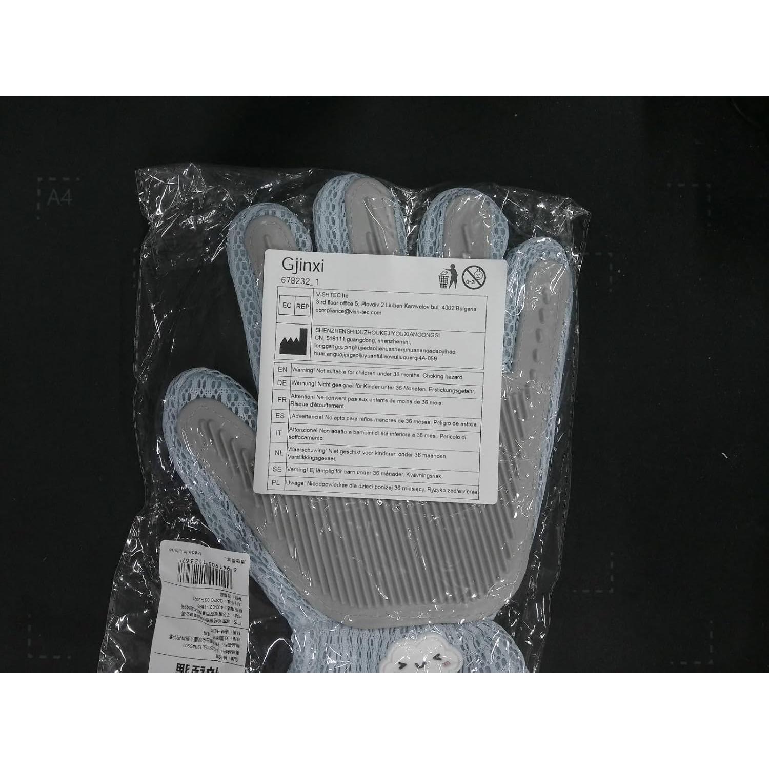 Guante de Aseo 2 en 1 Gjinxi para Gatos y Perros Azul