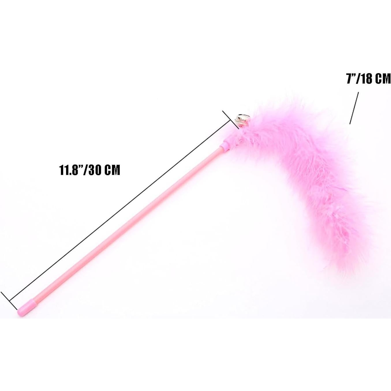 Juguetes de Varita para Gatos IUHKBH - 3 PCS con Plumas y Campana