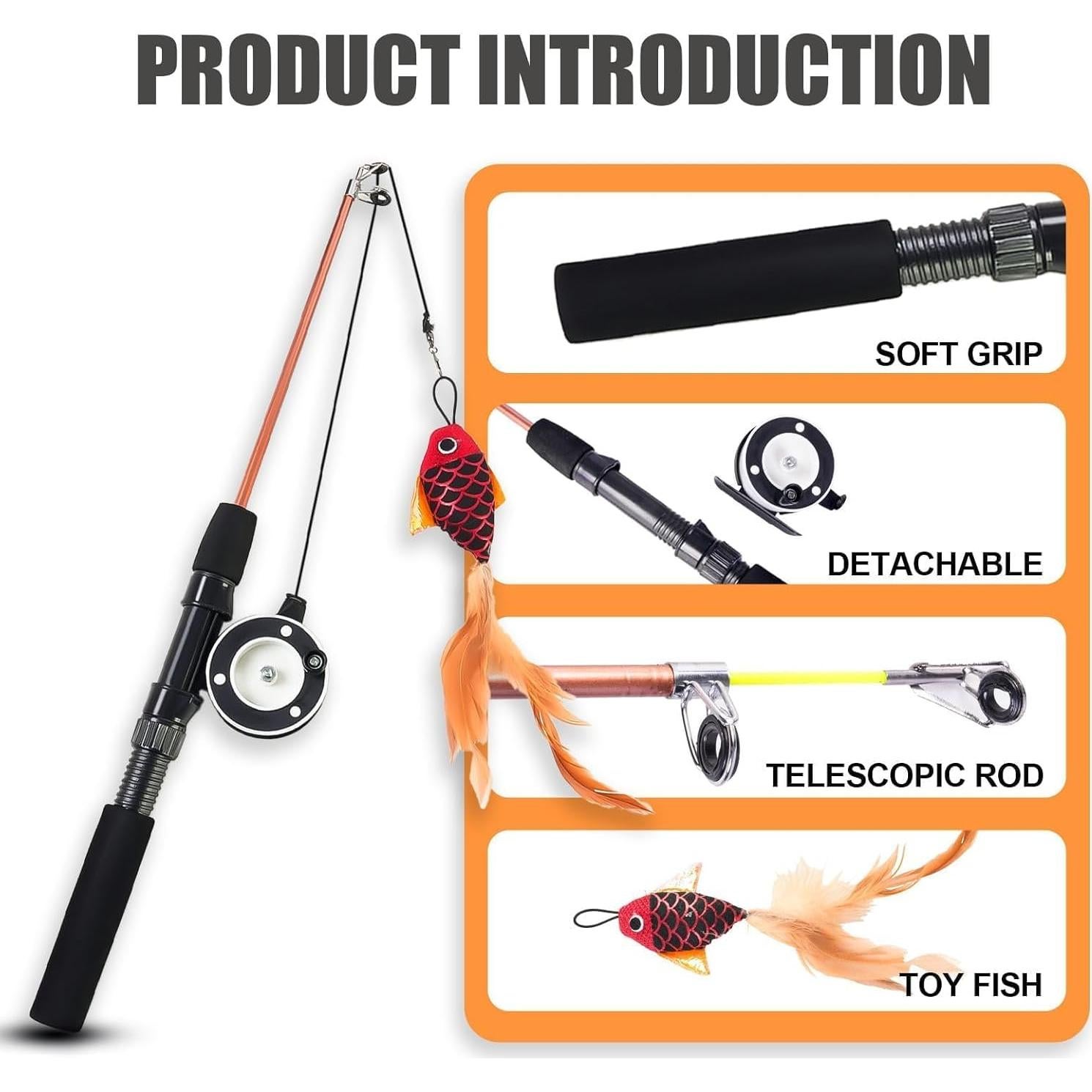 Juguete para Gatos Jieffifa con Plumas y Plata Natural