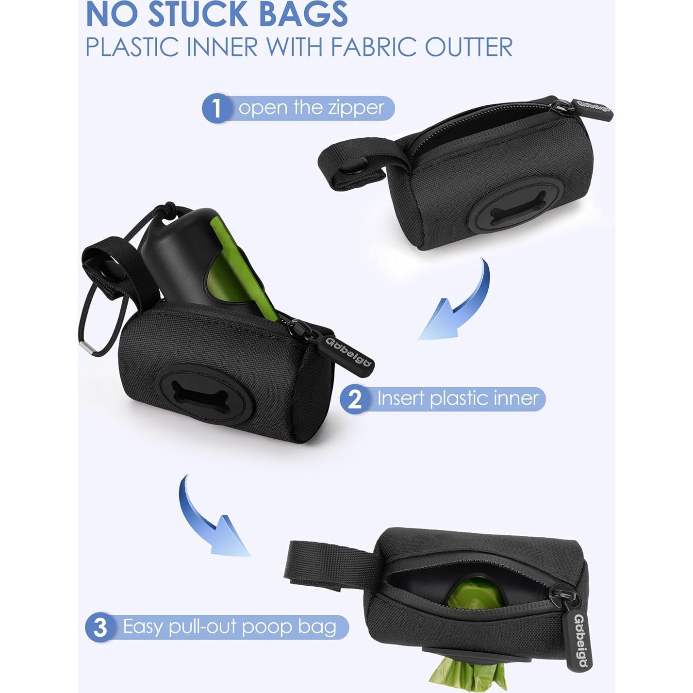 Soporte de bolsas de excremento para perros Gobeigo - Negro