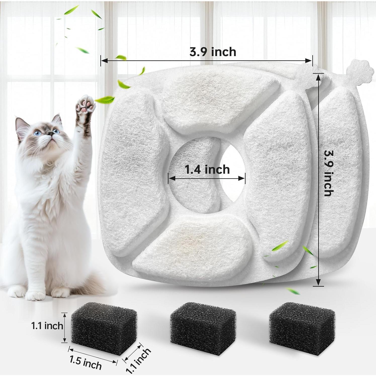 32 Filtros de Reemplazo para Fuente de Agua para Gatos VANVE