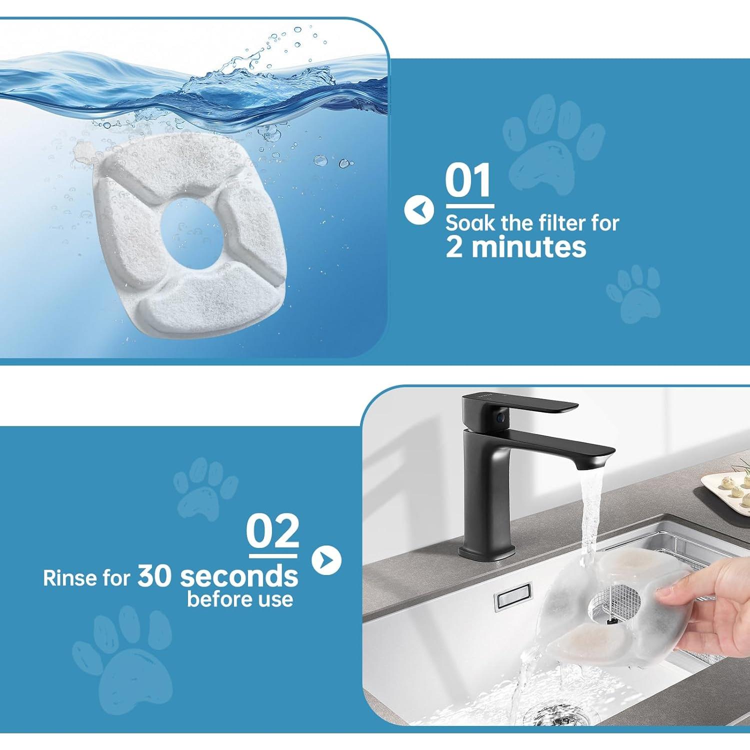 32 Filtros de Reemplazo para Fuente de Agua para Gatos VANVE