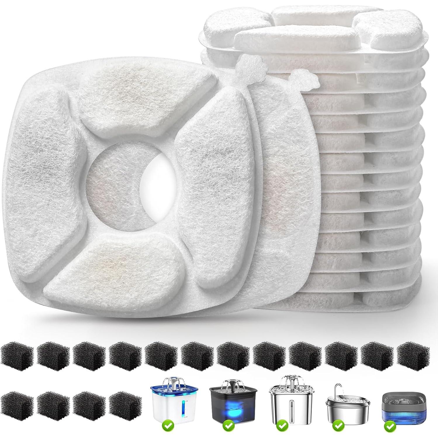 32 Filtros de Reemplazo para Fuente de Agua para Gatos VANVE