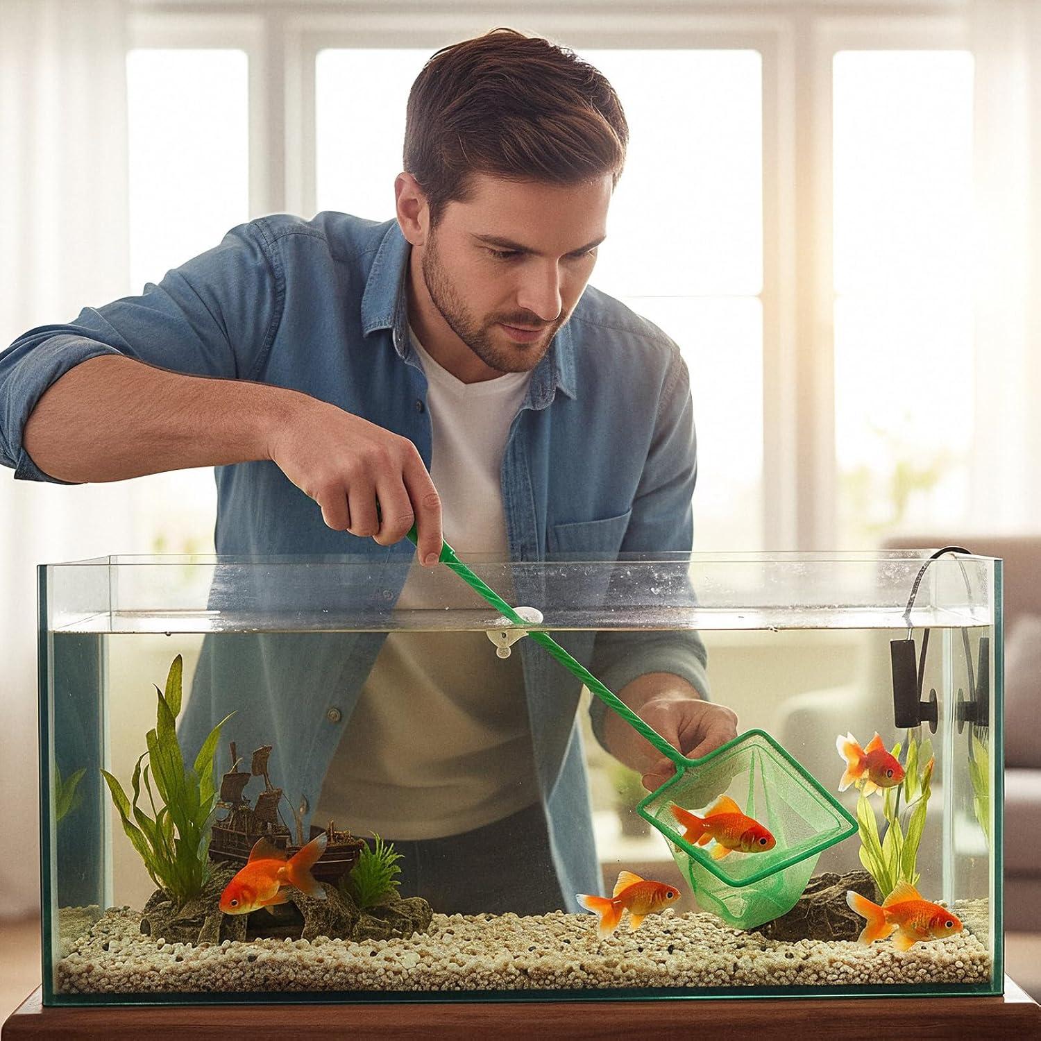 Set de 2 Redes de Acuario Nogeqi 7.6cm y 10.2cm Malla Fina