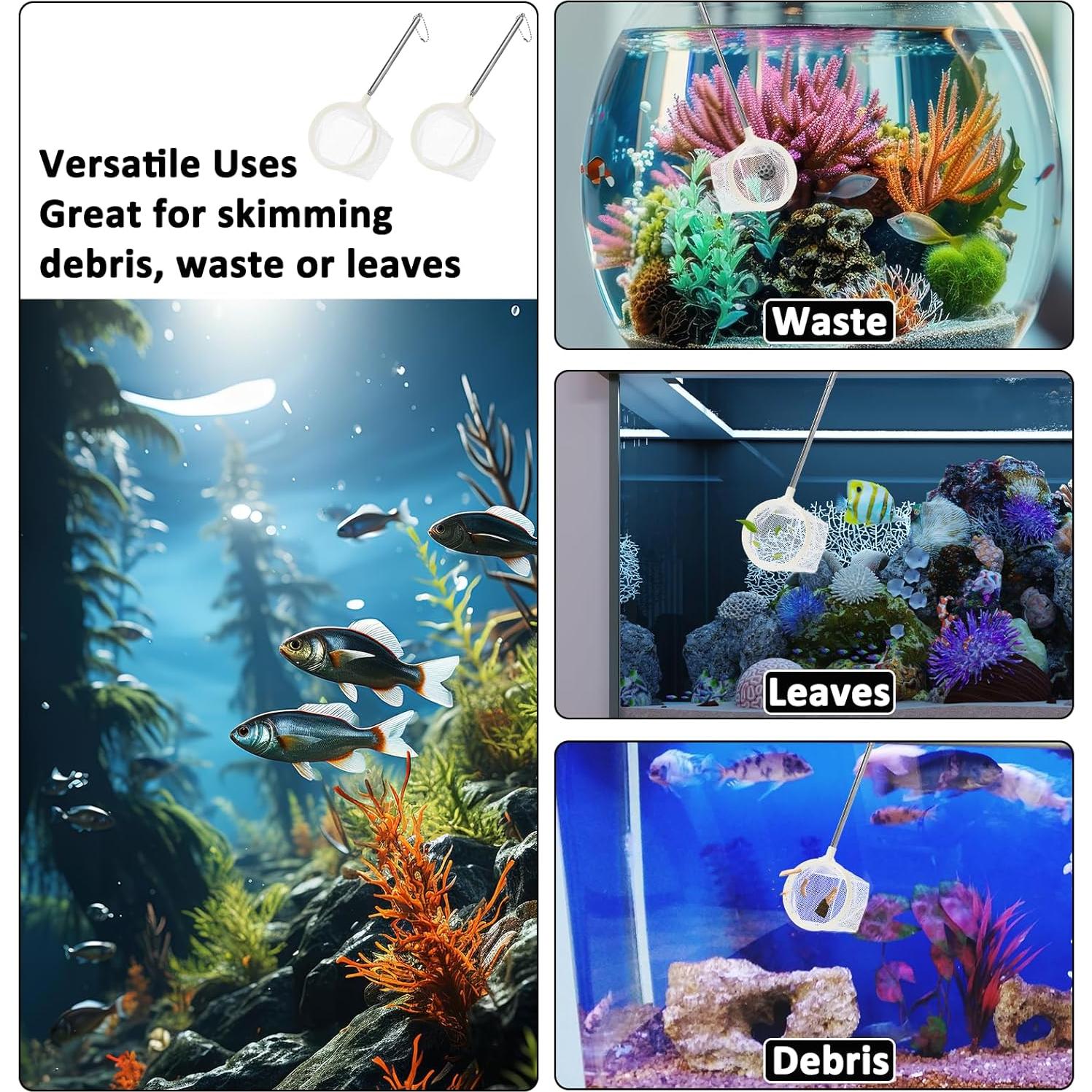 2 Redes de Pesca Redondas QfwdfcTrenz para Acuario 7.62 cm