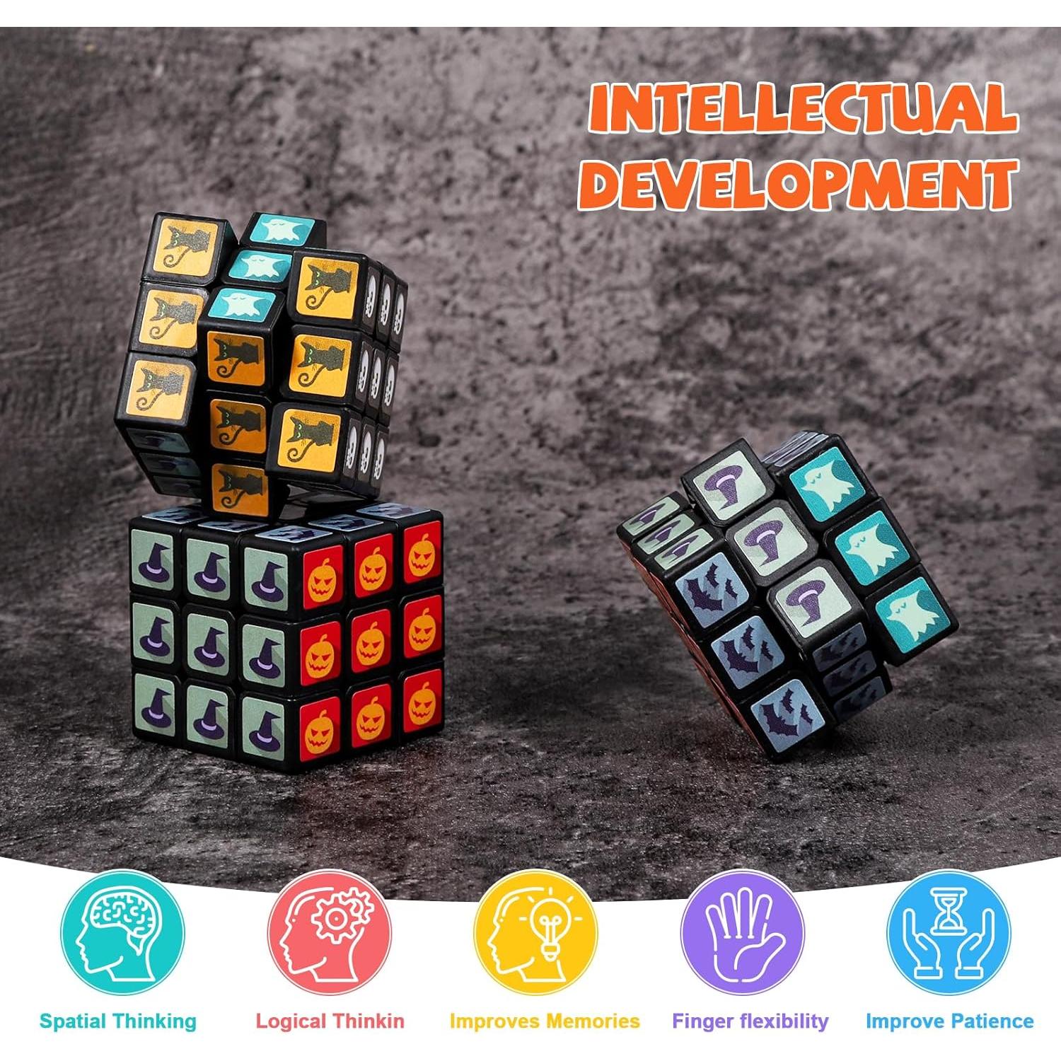 Paquete de 24 Mini Cubos de Halloween JOLLYFUN 3x3 cm