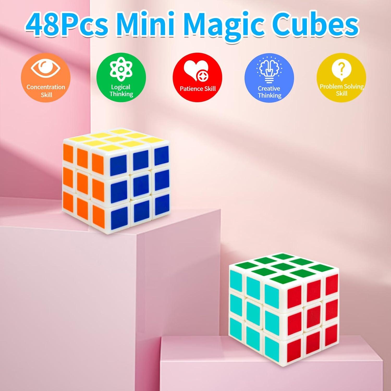 Paquete de 48 Mini Cubos de Rompecabezas Bloolilies 3.5cm