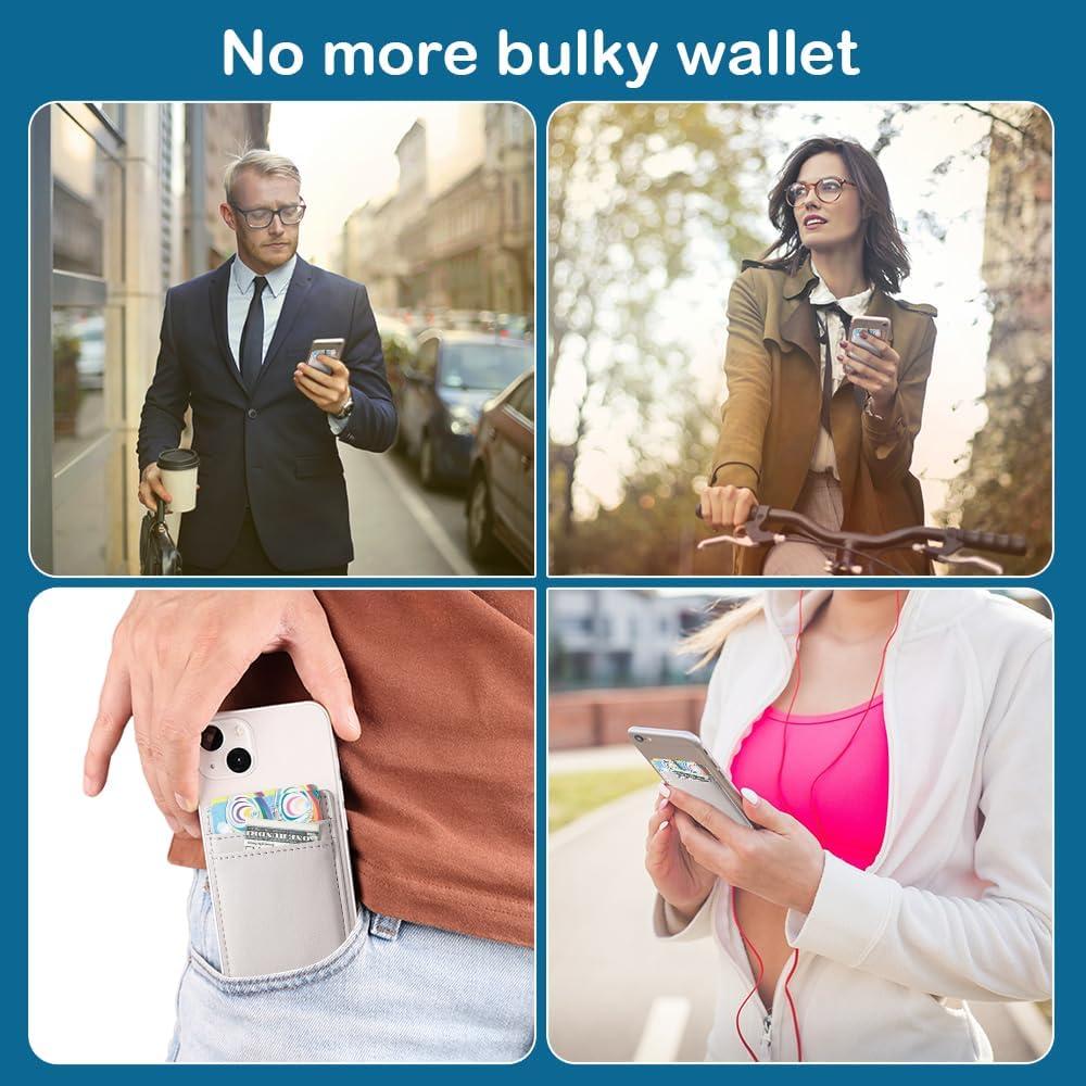 Cartera Adhesiva Fulgamo para Teléfono - 2 Pack, RFID, Cuero