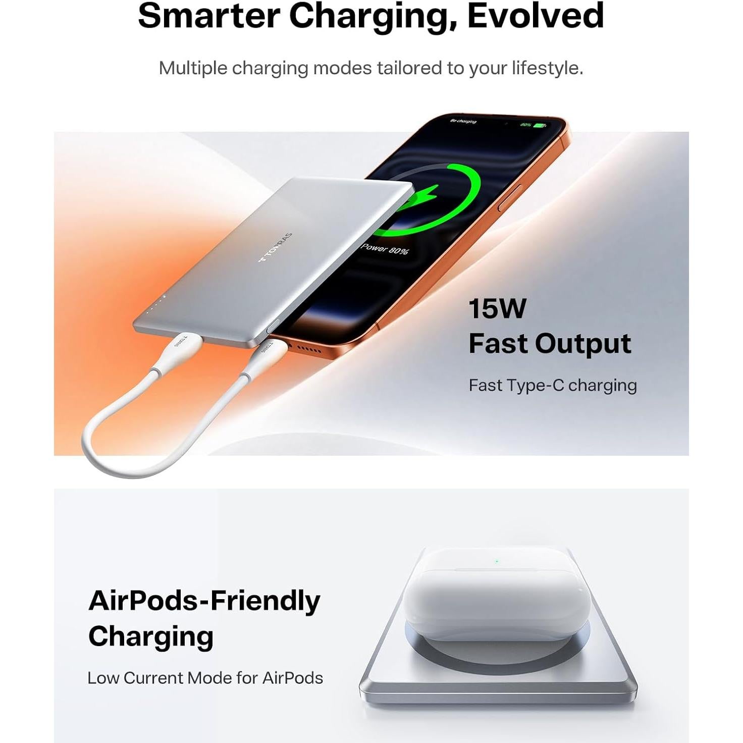 Cargador Portátil Inalámbrico TORRAS MiniMag 5000mAh USB-C