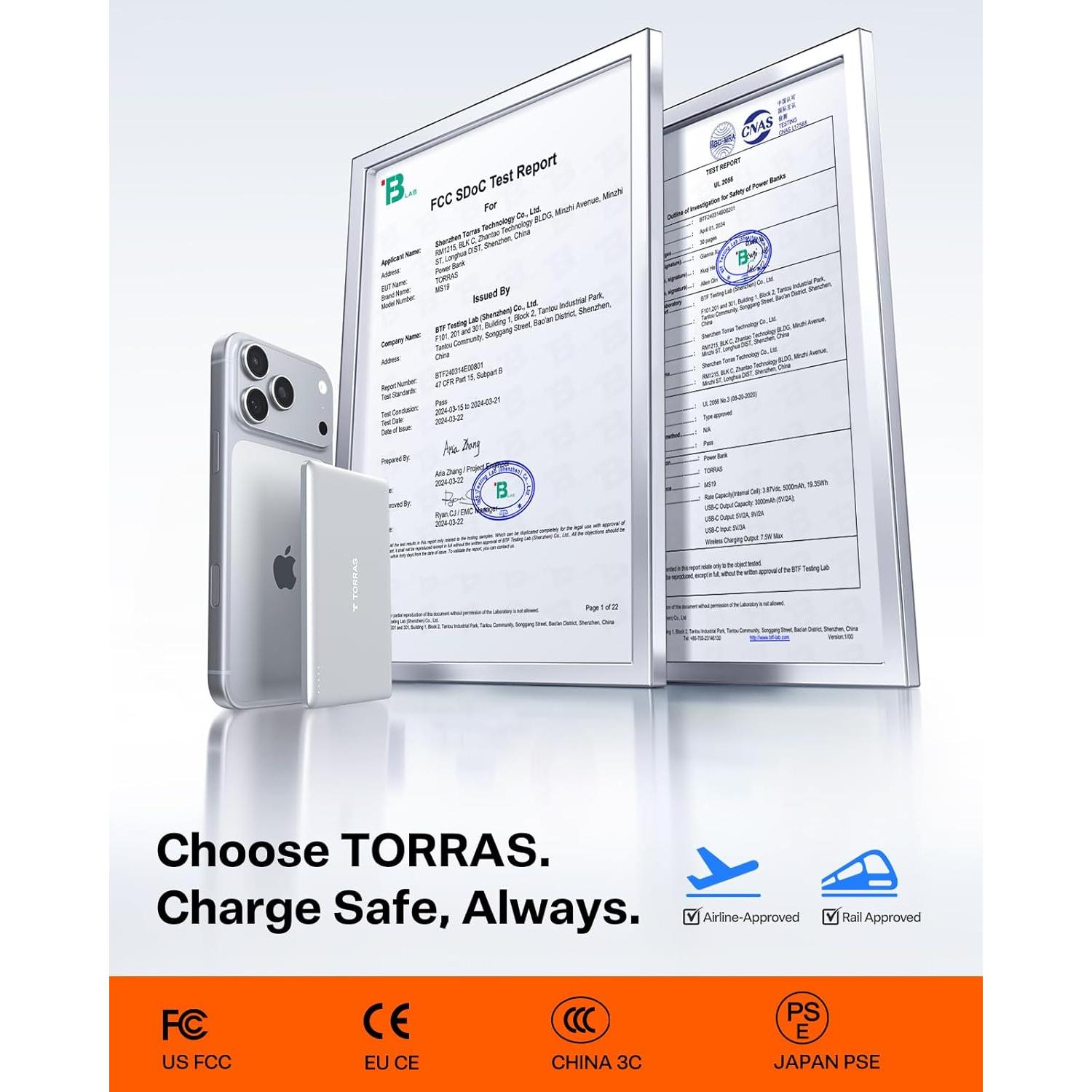 Cargador Portátil Inalámbrico TORRAS MiniMag 5000mAh USB-C