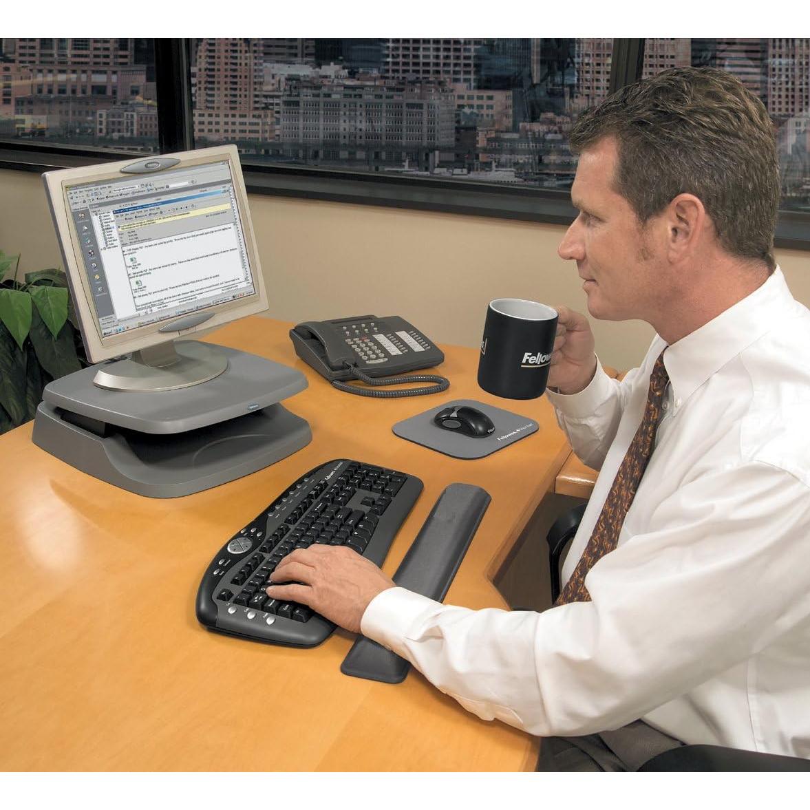 Alfombrilla de ratón Fellowes Microban Grafito 23x19 cm