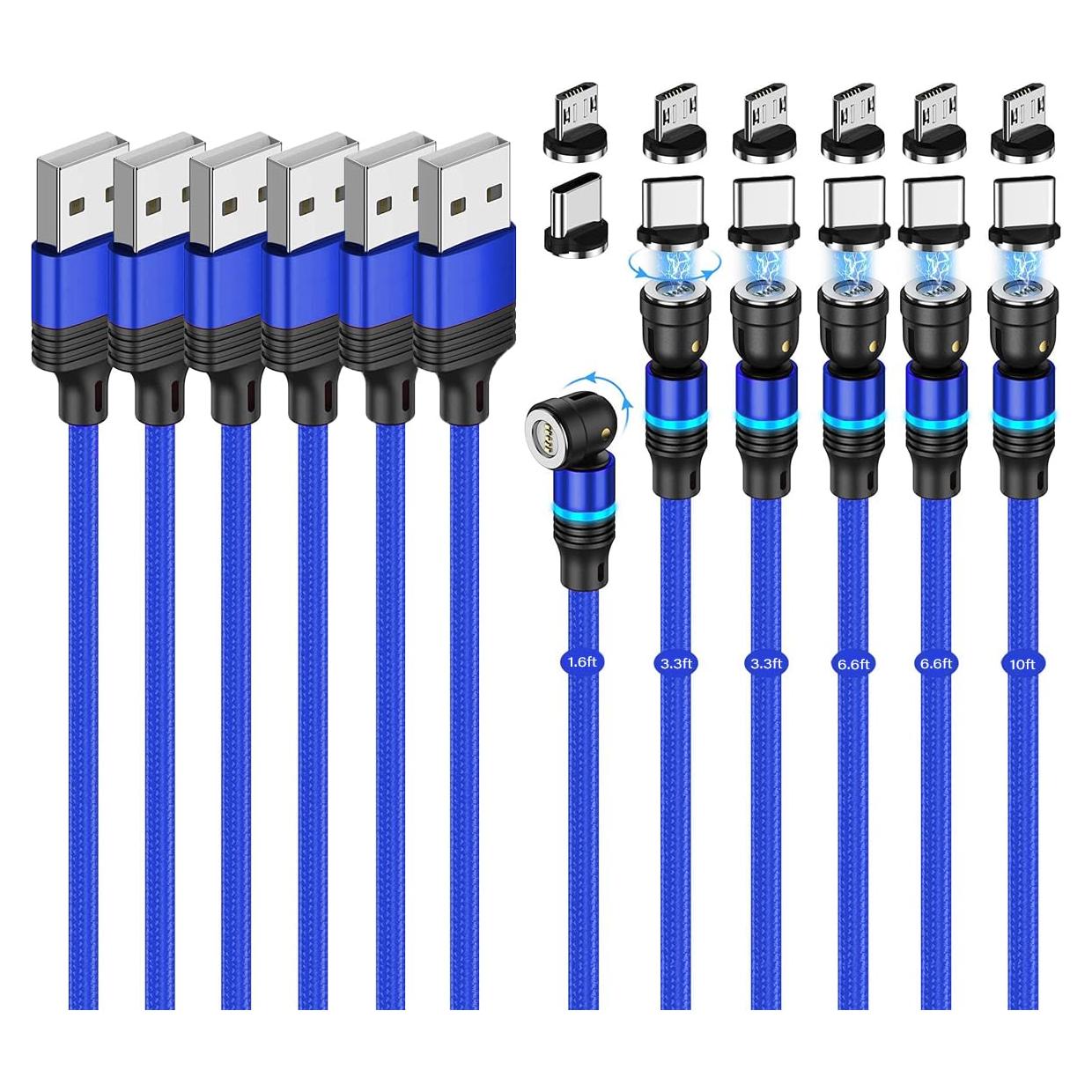 Cable de Carga Magnético USB C Losuesme 6 Piezas 3A