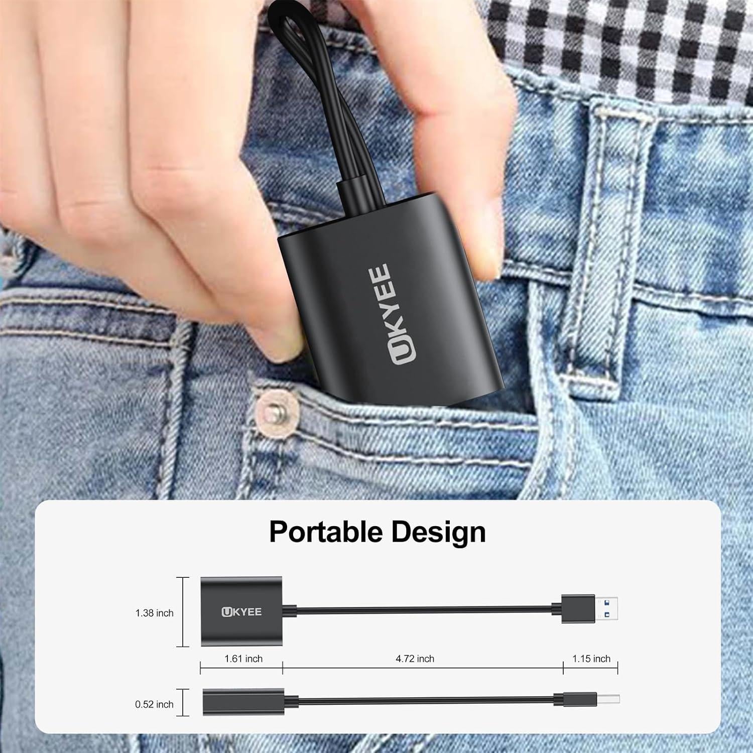 Lector de Tarjetas SD USB 3.0 UKYEE Doble Ranura 5Gbps