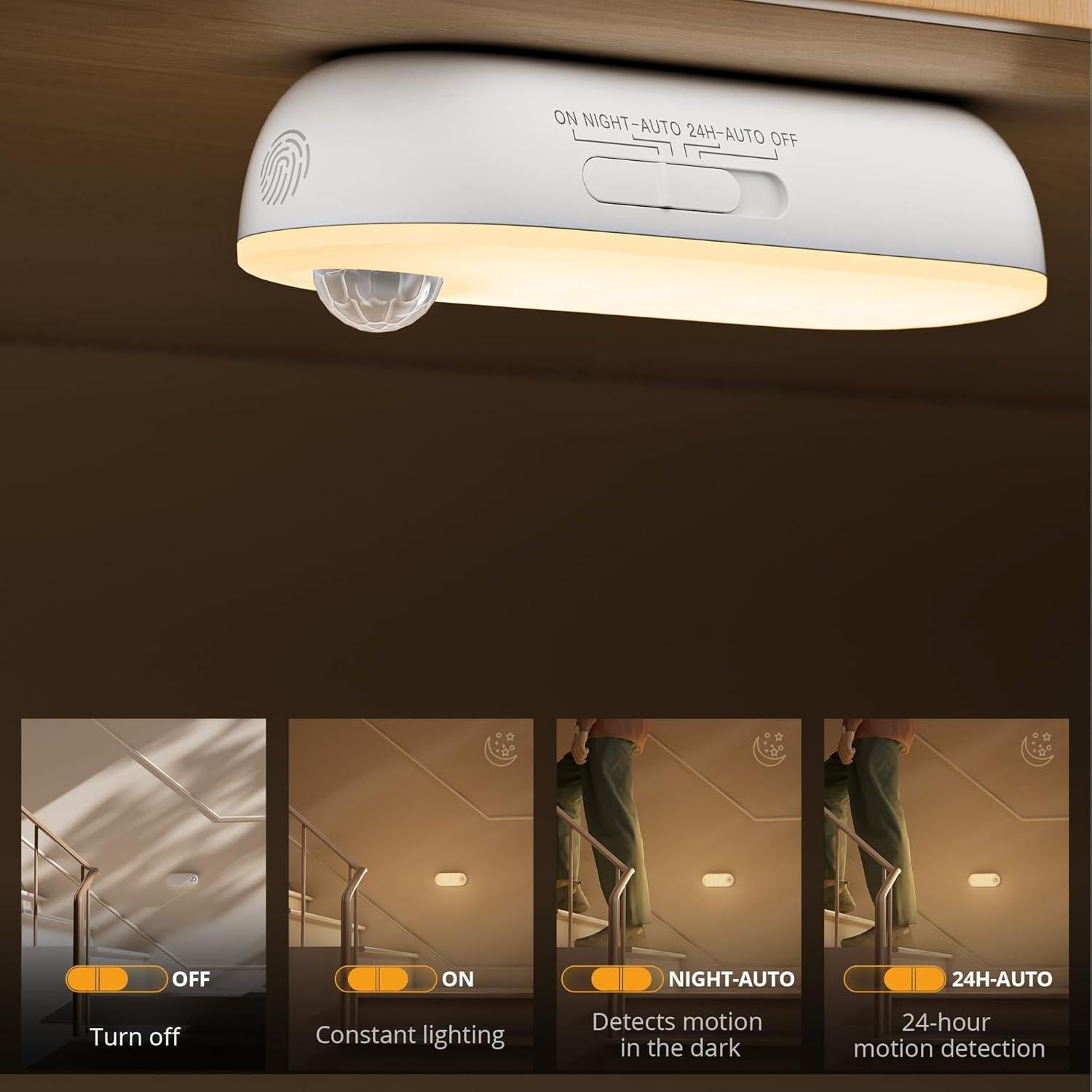 Luz Nocturna Recargable Lyridz con Sensor de Movimiento 1500mAh