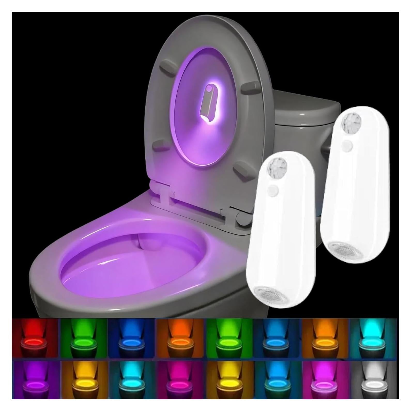 Luz Nocturna para Inodoro Jaypurling Recargable RGB 2 Pzas