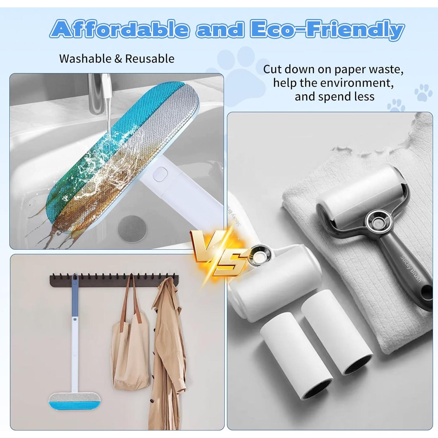 Removedor de Pelo de Mascota QOIUSO 4 en 1 - Cepillo Lavable 60 cm