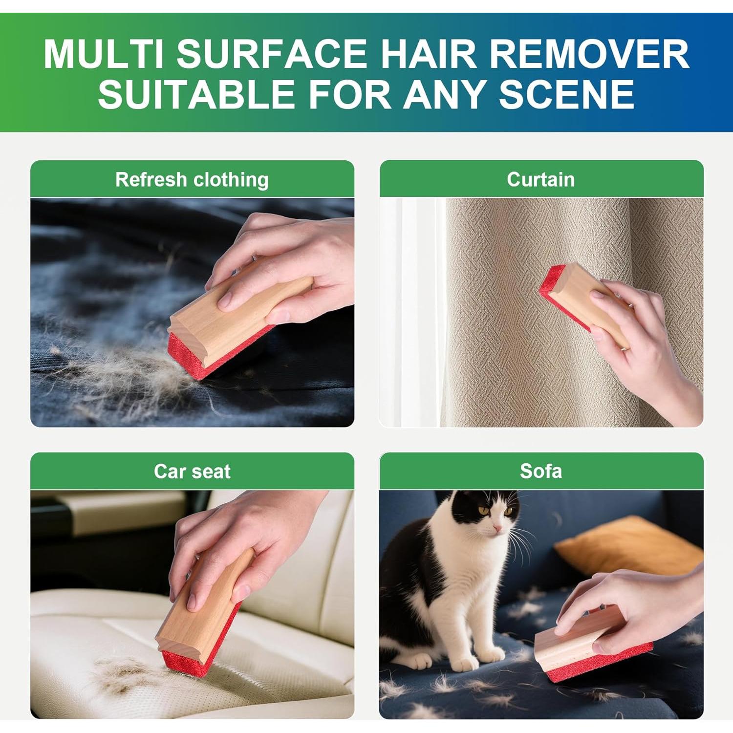 Paquete de 2 cepillos para pelusa DEBETOOL - Mango de madera