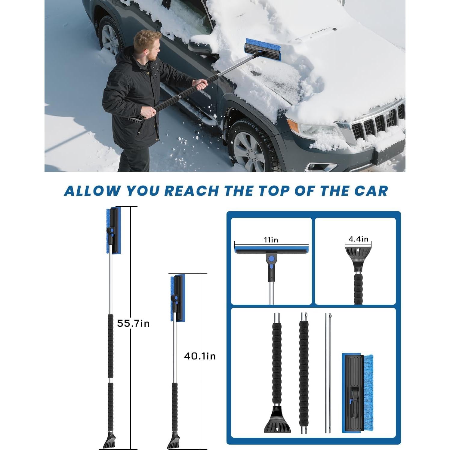 Raspador de Hielo Extra Largo helloleiboo 141.5 cm Azul