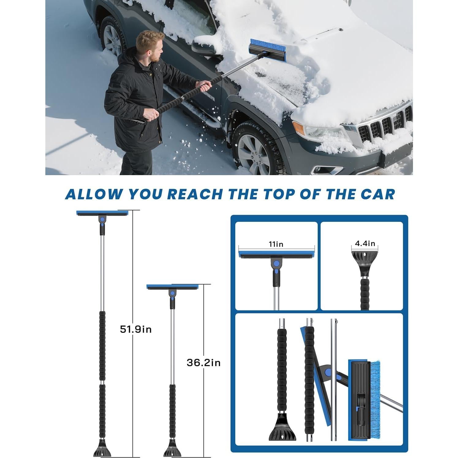 Raspador de Hielo Extra Largo helloleiboo 141.5 cm Azul