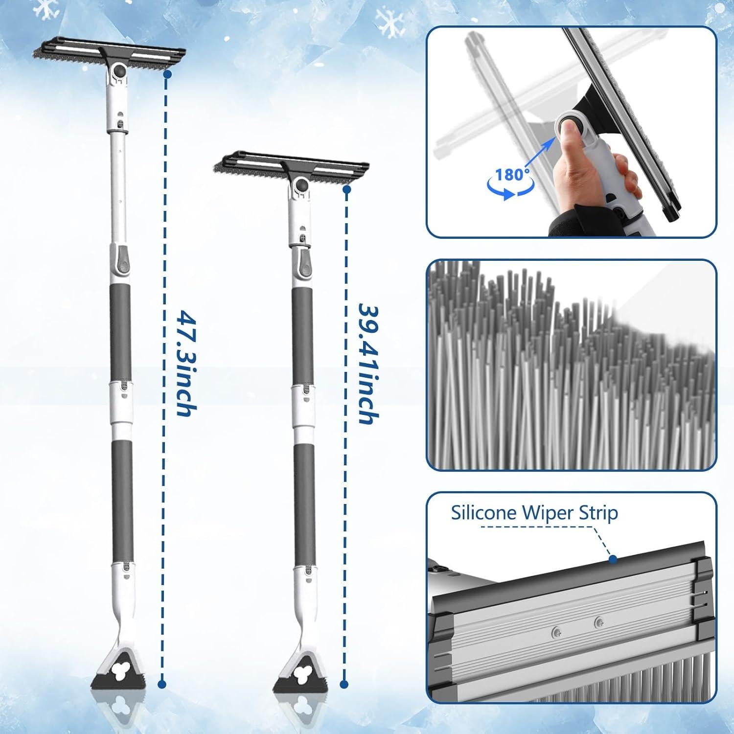 Cepillo de Nieve y Raspador de Hielo Eakertte 99-120 cm