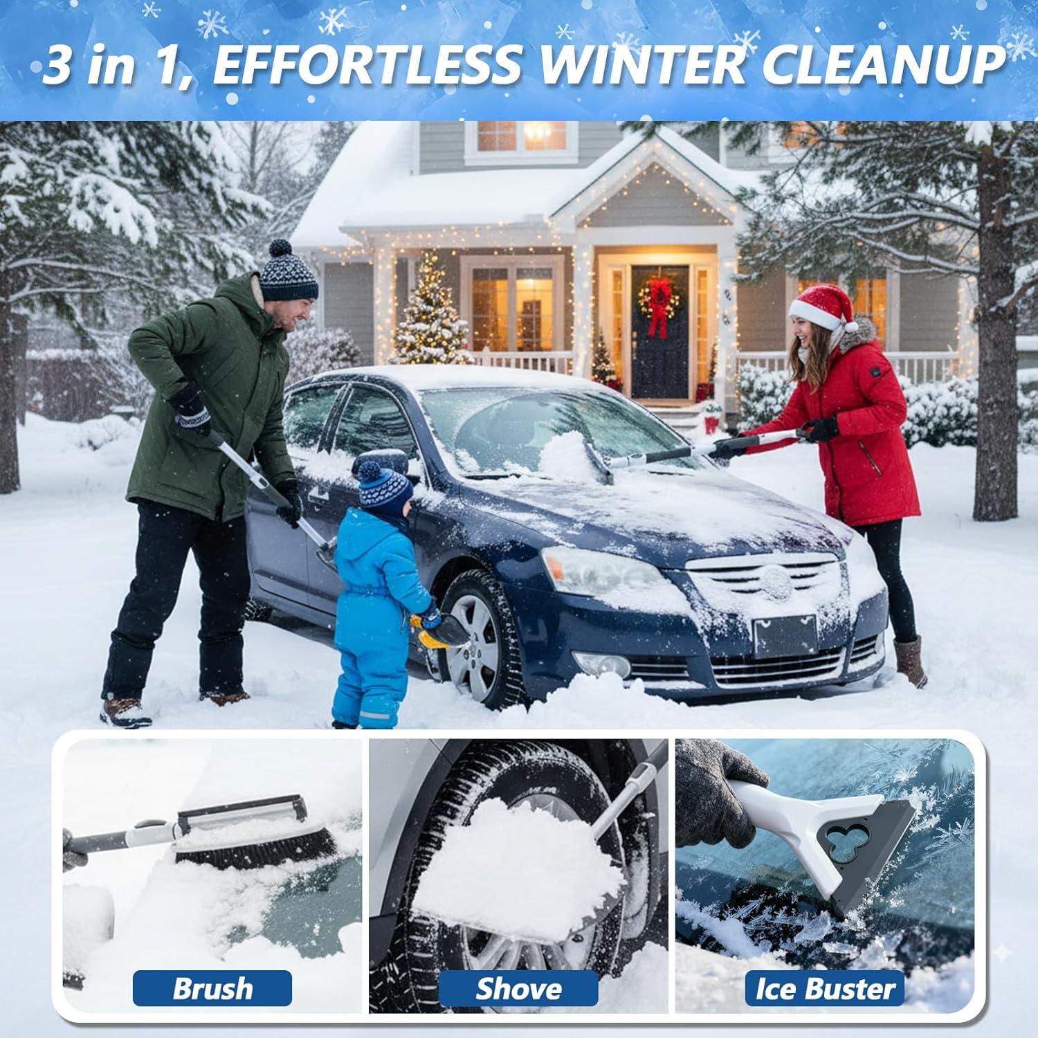 Cepillo de Nieve y Raspador de Hielo Eakertte 99-120 cm