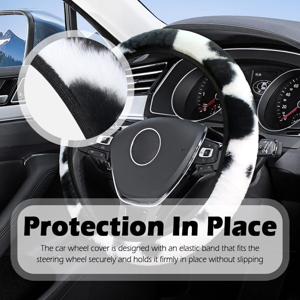 Cubierta de Volante de Coche YGDMD Negra 37-38 cm Suave