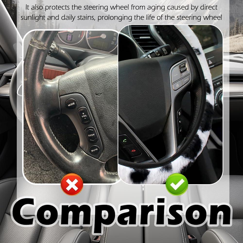 Cubierta de Volante de Coche YGDMD Negra 37-38 cm Suave