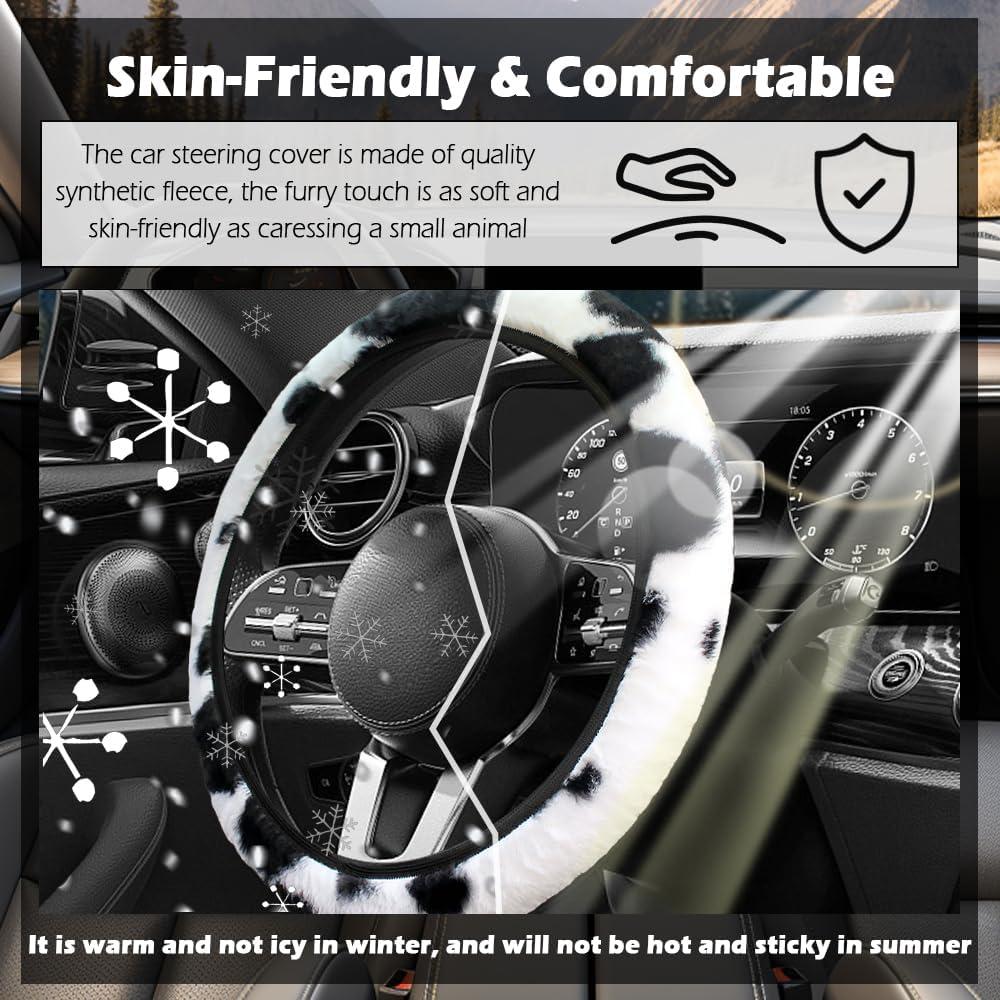 Cubierta de Volante de Coche YGDMD Negra 37-38 cm Suave