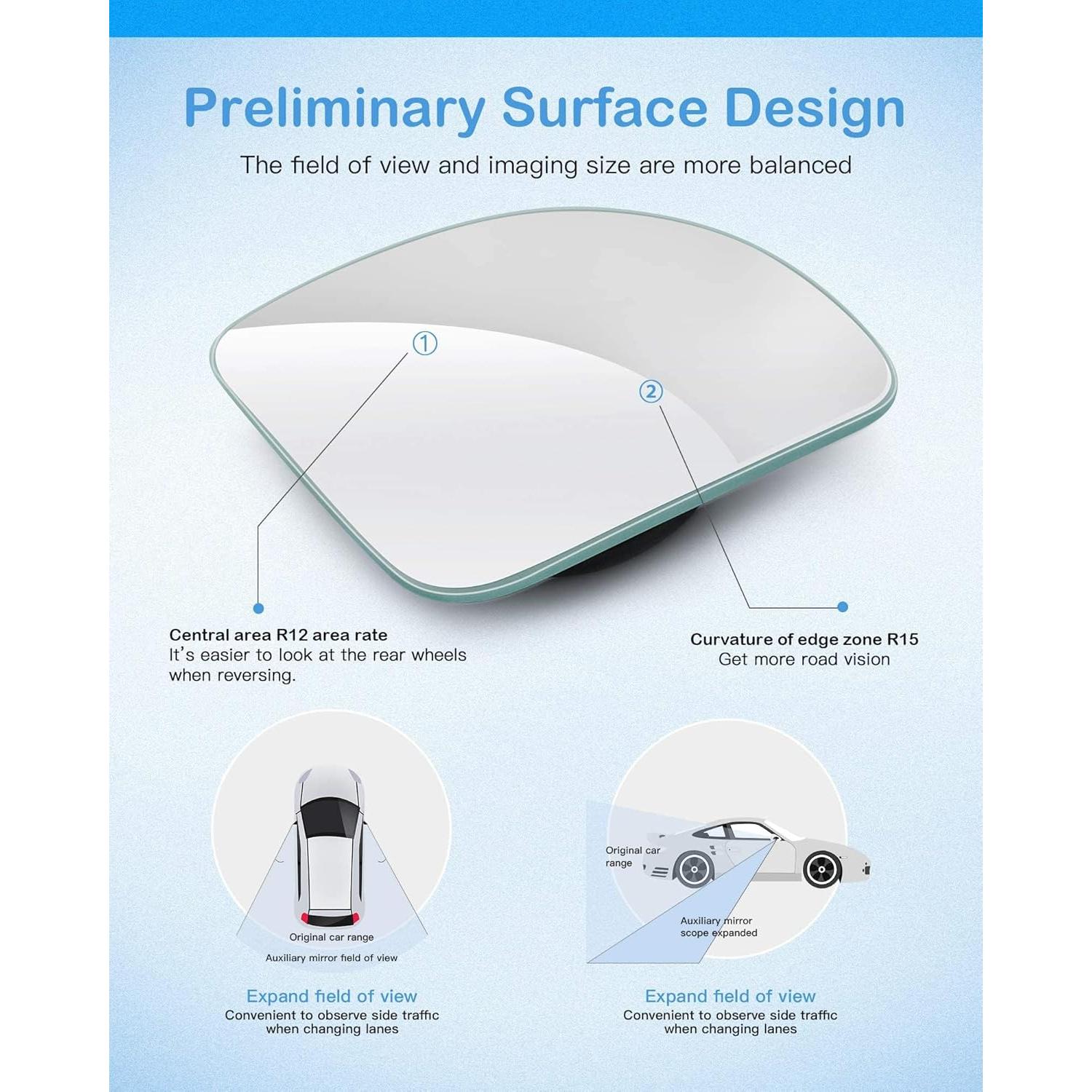 Espejo de Punto Ciego CUNCUI 5 cm Convexo Ajustable 360°