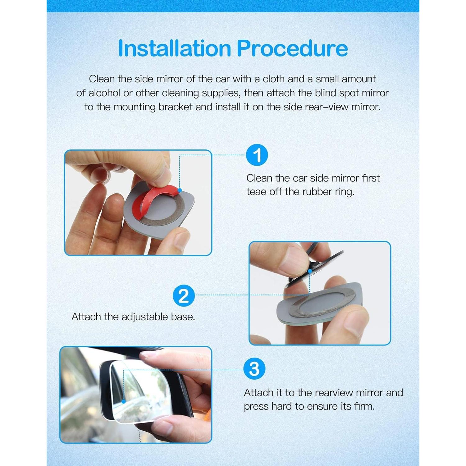 Espejo de Punto Ciego CUNCUI 5 cm Convexo Ajustable 360°