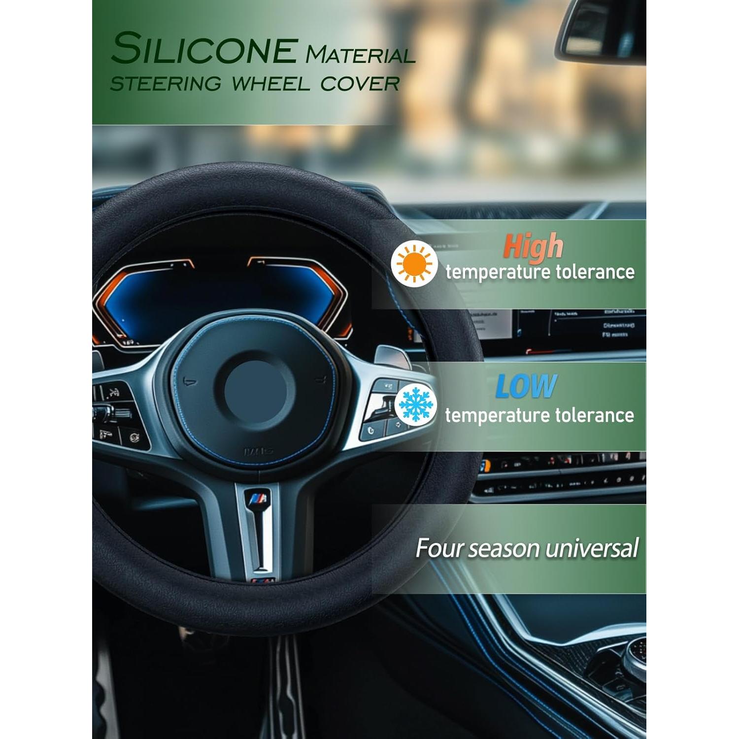 Cubierta de Volante LRITER FXPXL Silicona Antideslizante Negro