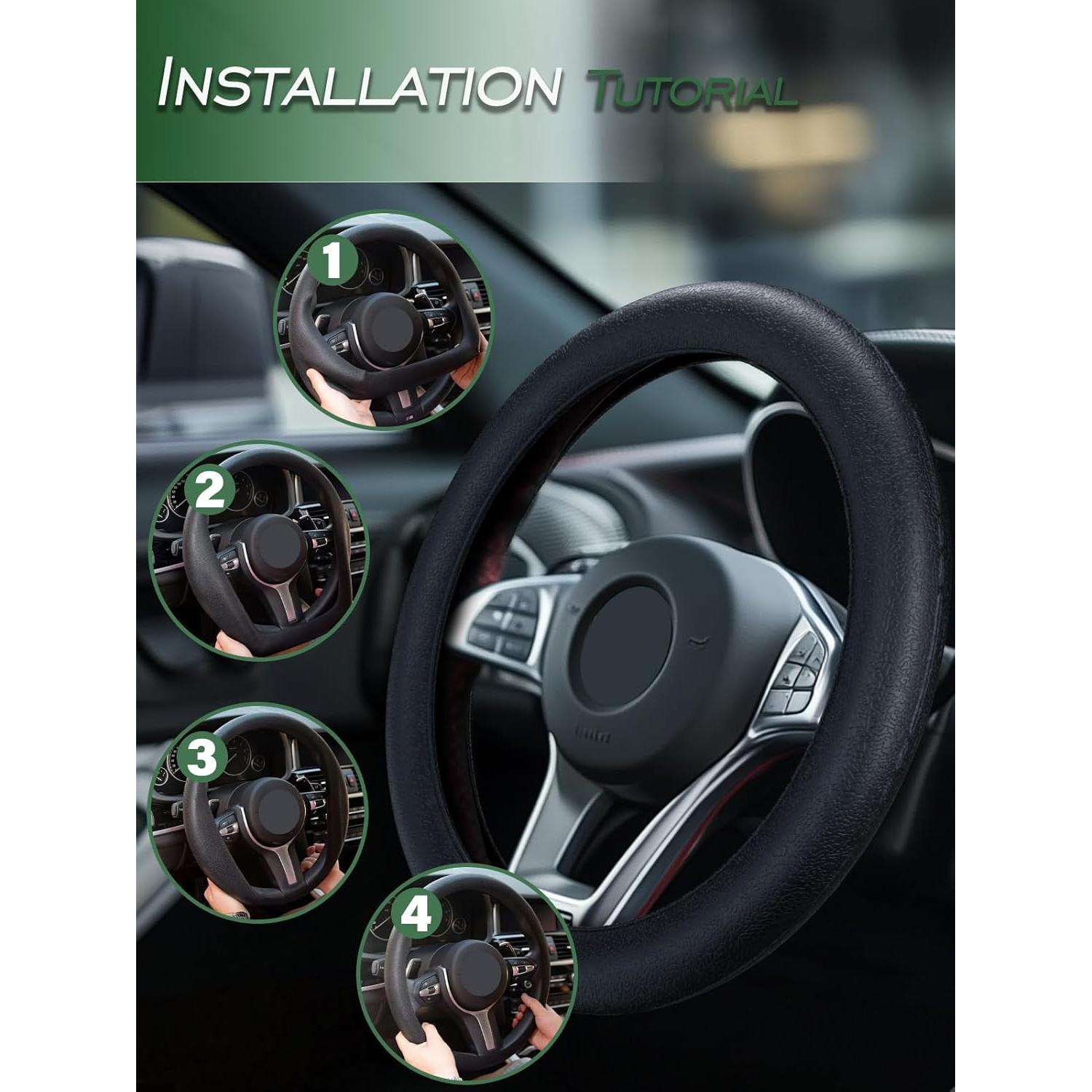 Cubierta de Volante LRITER FXPXL Silicona Antideslizante Negro