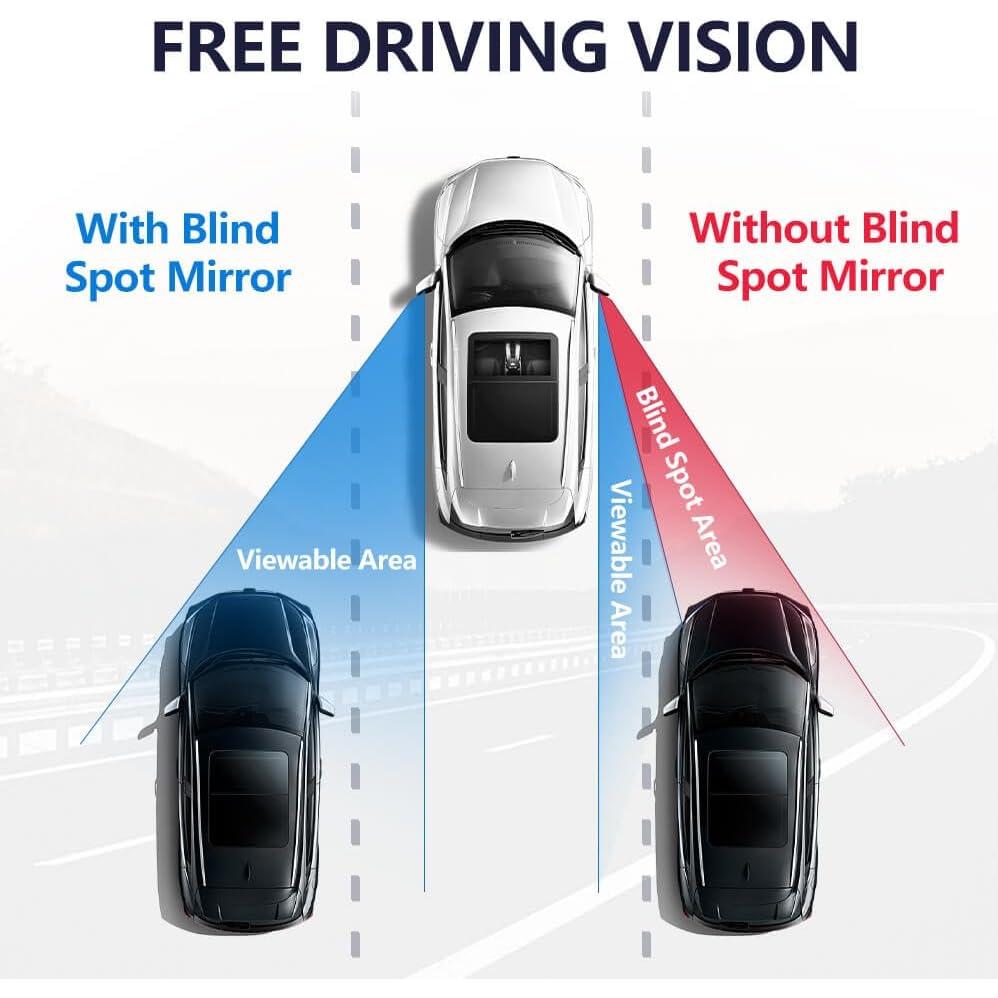 Espejo de Punto Ciego Convexo AmFor HD Ajustable 2 PCS